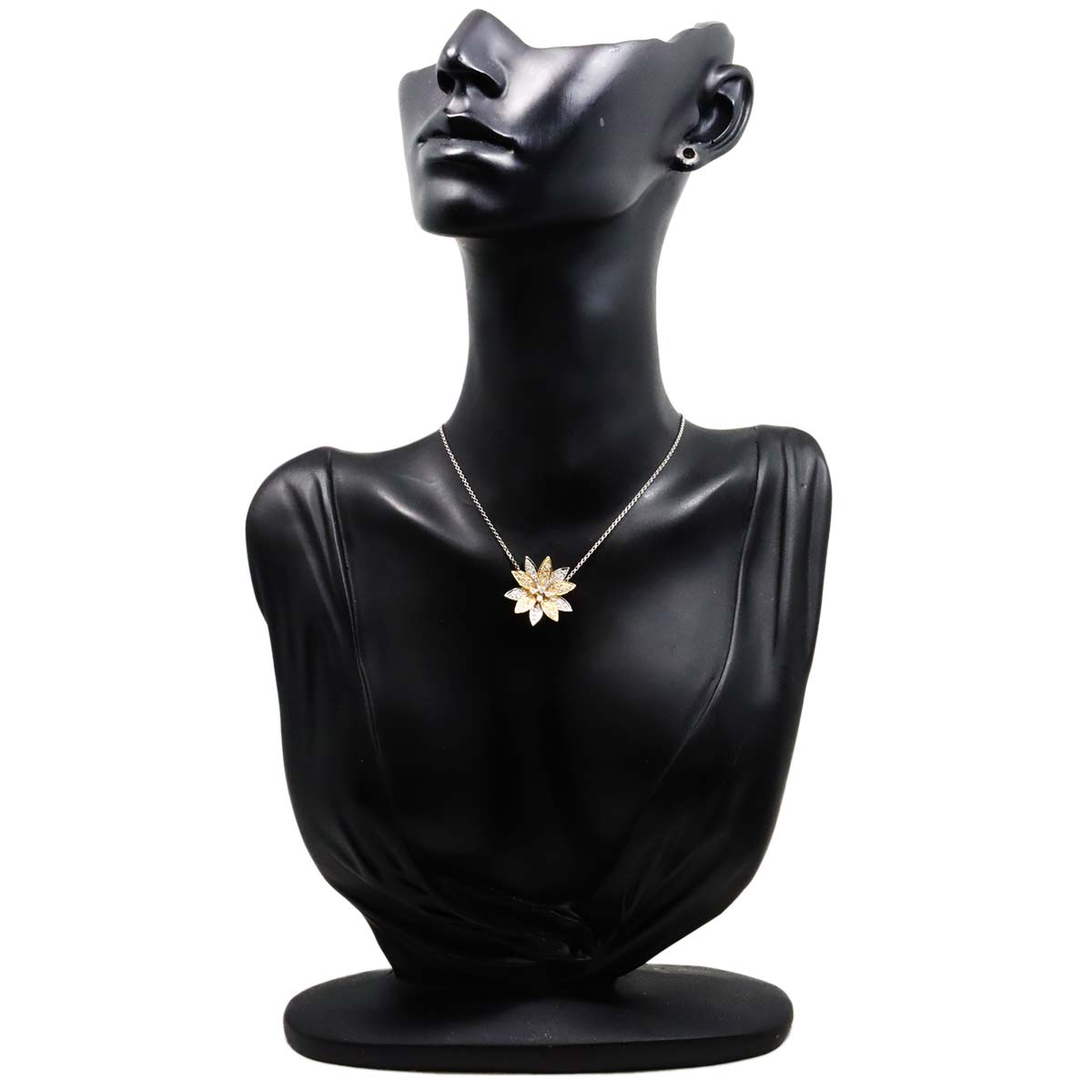 Diamond 0.45ct Necklace 18K WG YG White Yellow Gold 750