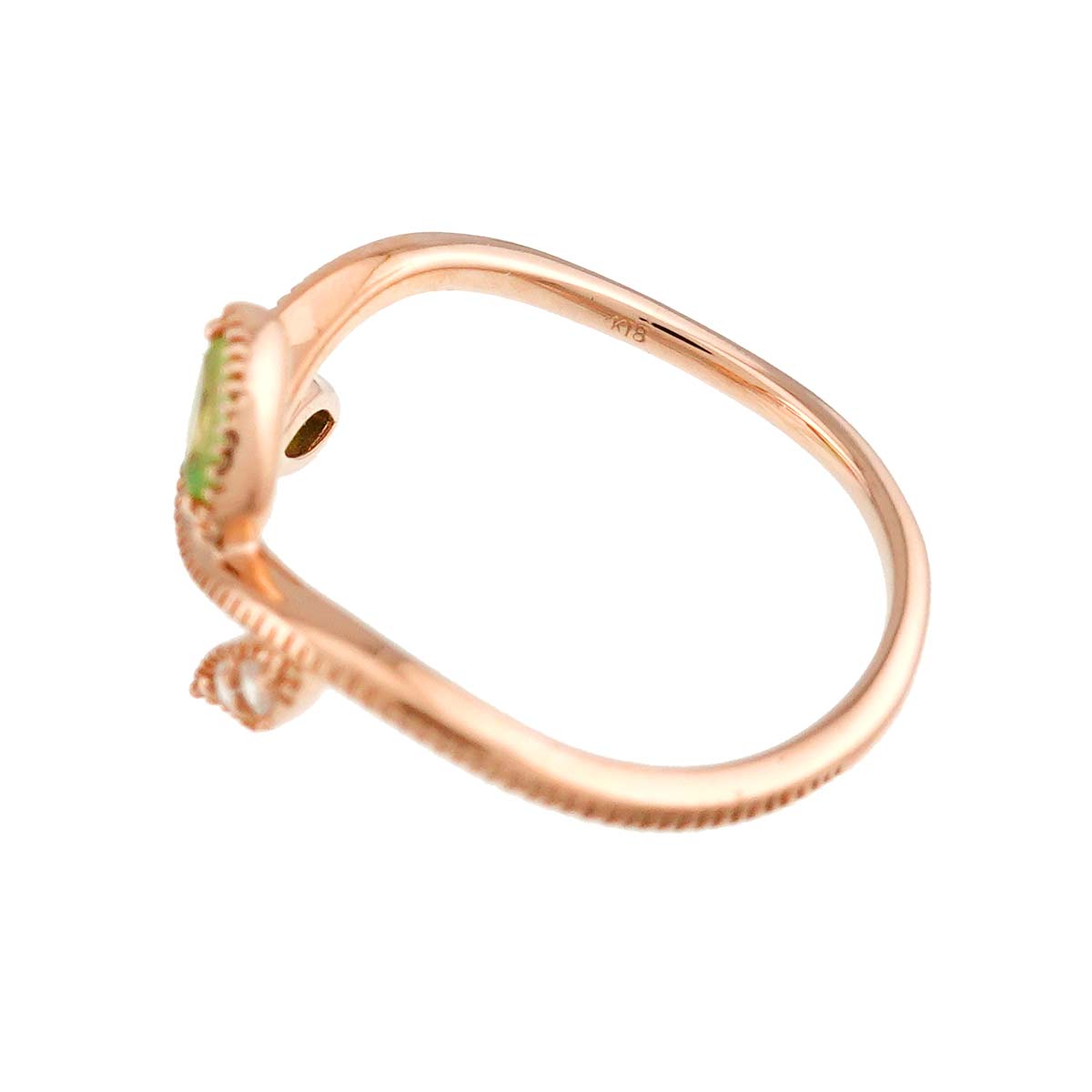 Garnet Diamond 0.01ct Ring 18K K18 PG Pink Gold size4-4.5(US)