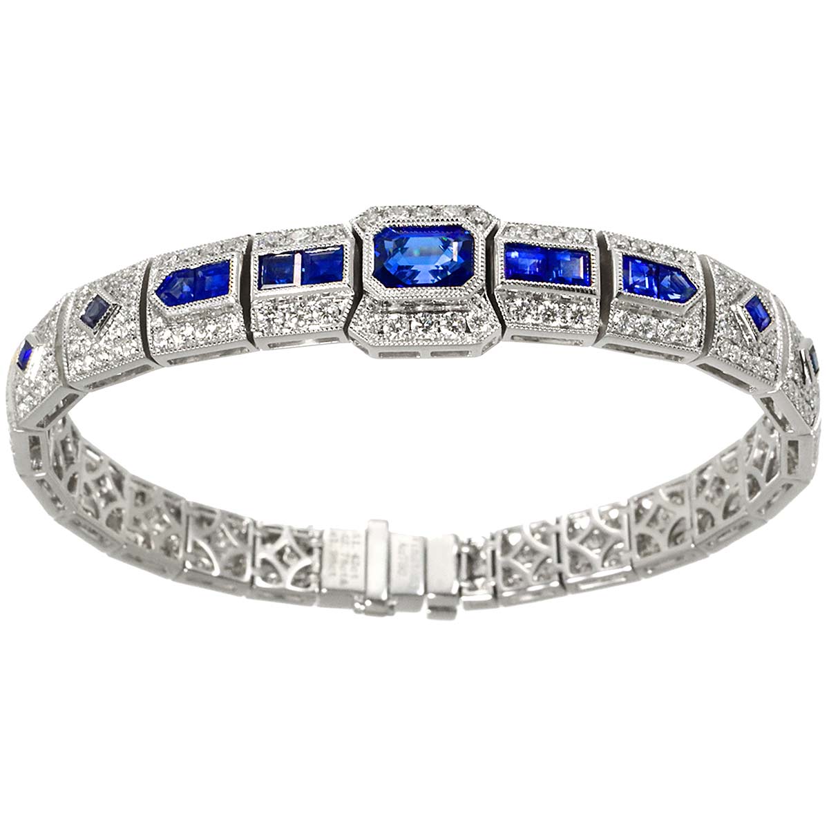 Sapphire 1.42/1.98ct Diamond 2.78ct Bracelet 18K WG 750