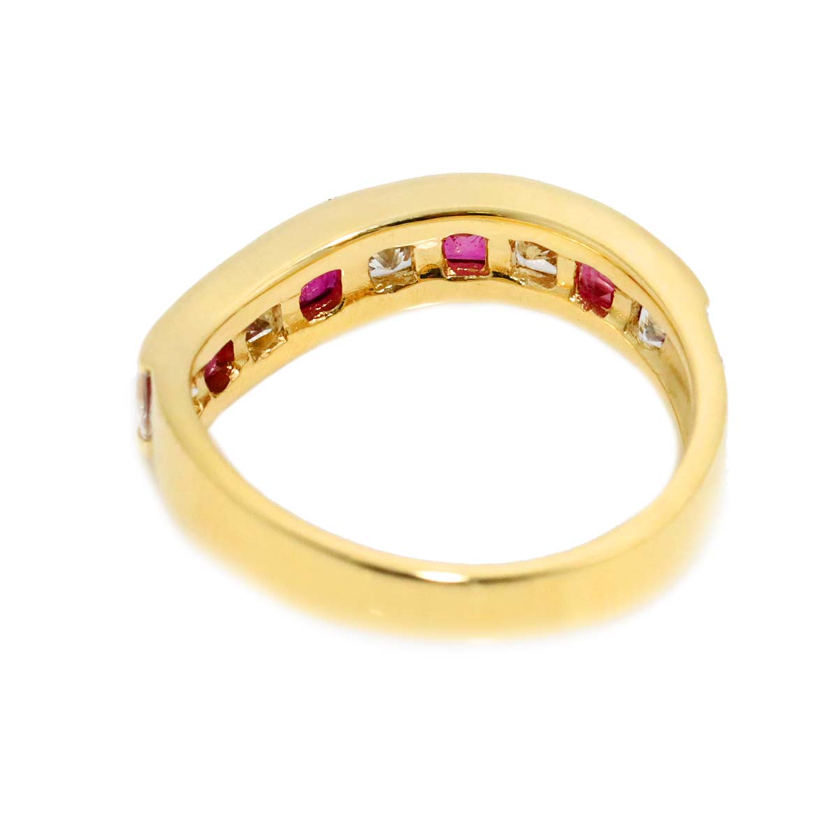 Ruby 0.65ct Diamond 0.85ct Ring 18K YG size5.5-5.75(US)