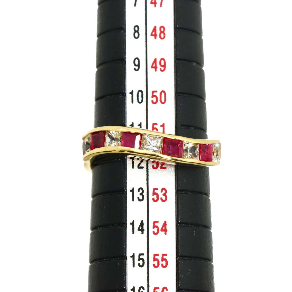 Ruby 0.65ct Diamond 0.85ct Ring 18K YG size5.5-5.75(US)