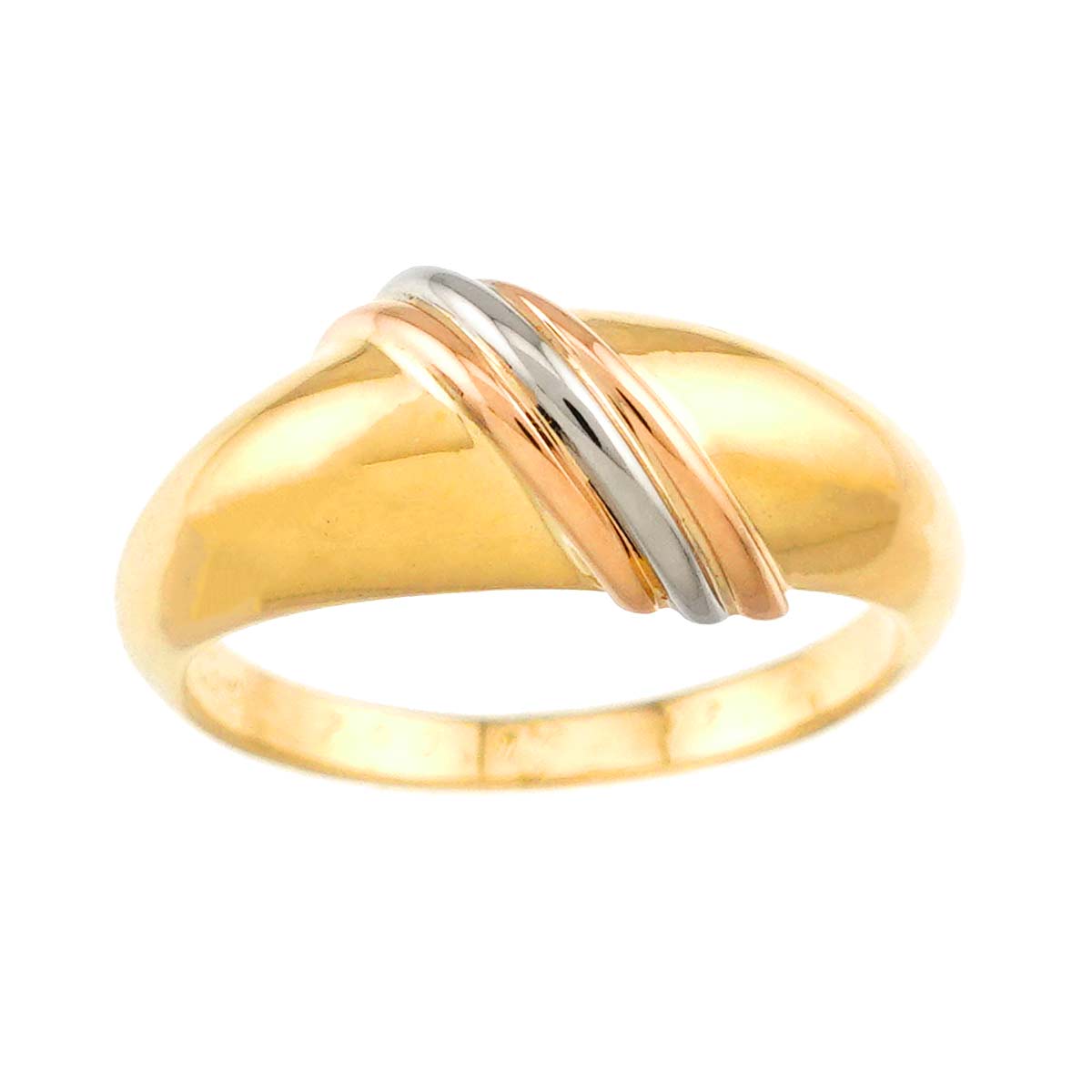 Thread Trinity Ring 18K YG WG PG 750 Size51 5.5-5.75(US)