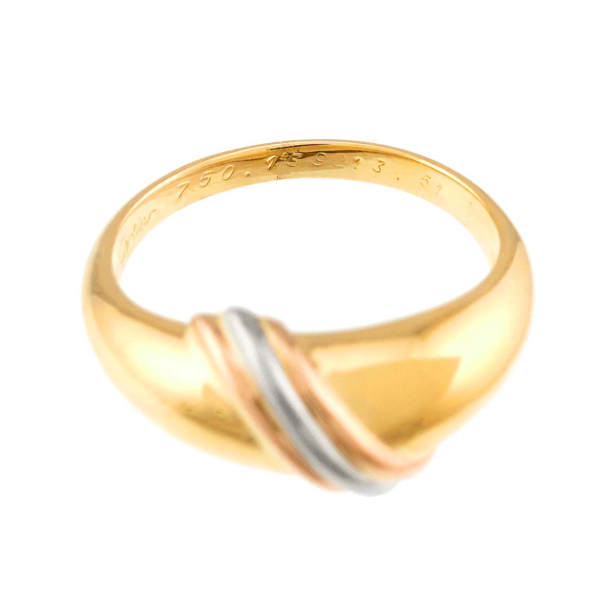 Thread Trinity Ring 18K YG WG PG 750 Size51 5.5-5.75(US)