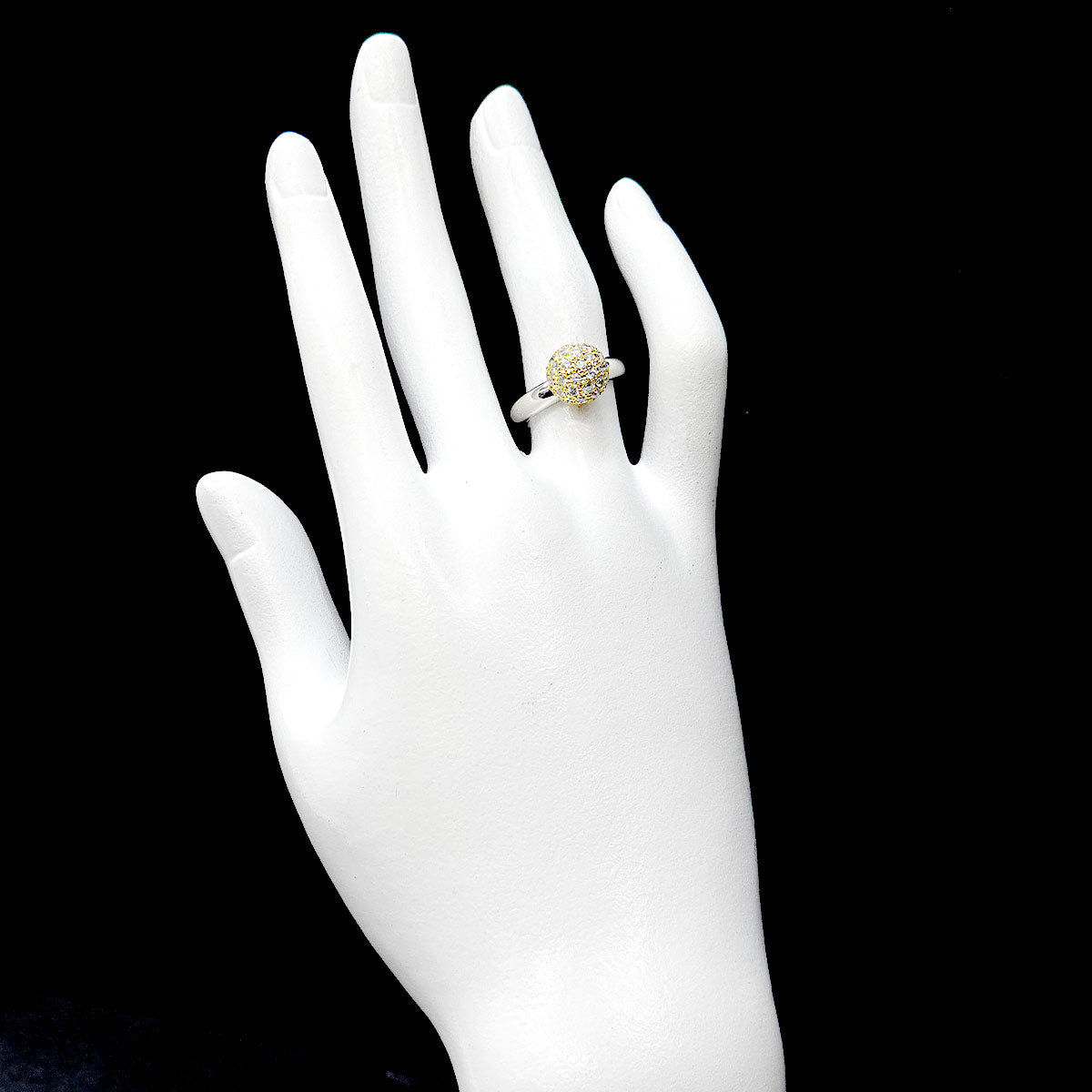 Diamond 0.69ct Ring 18K YG 750 Pt Size6(US)