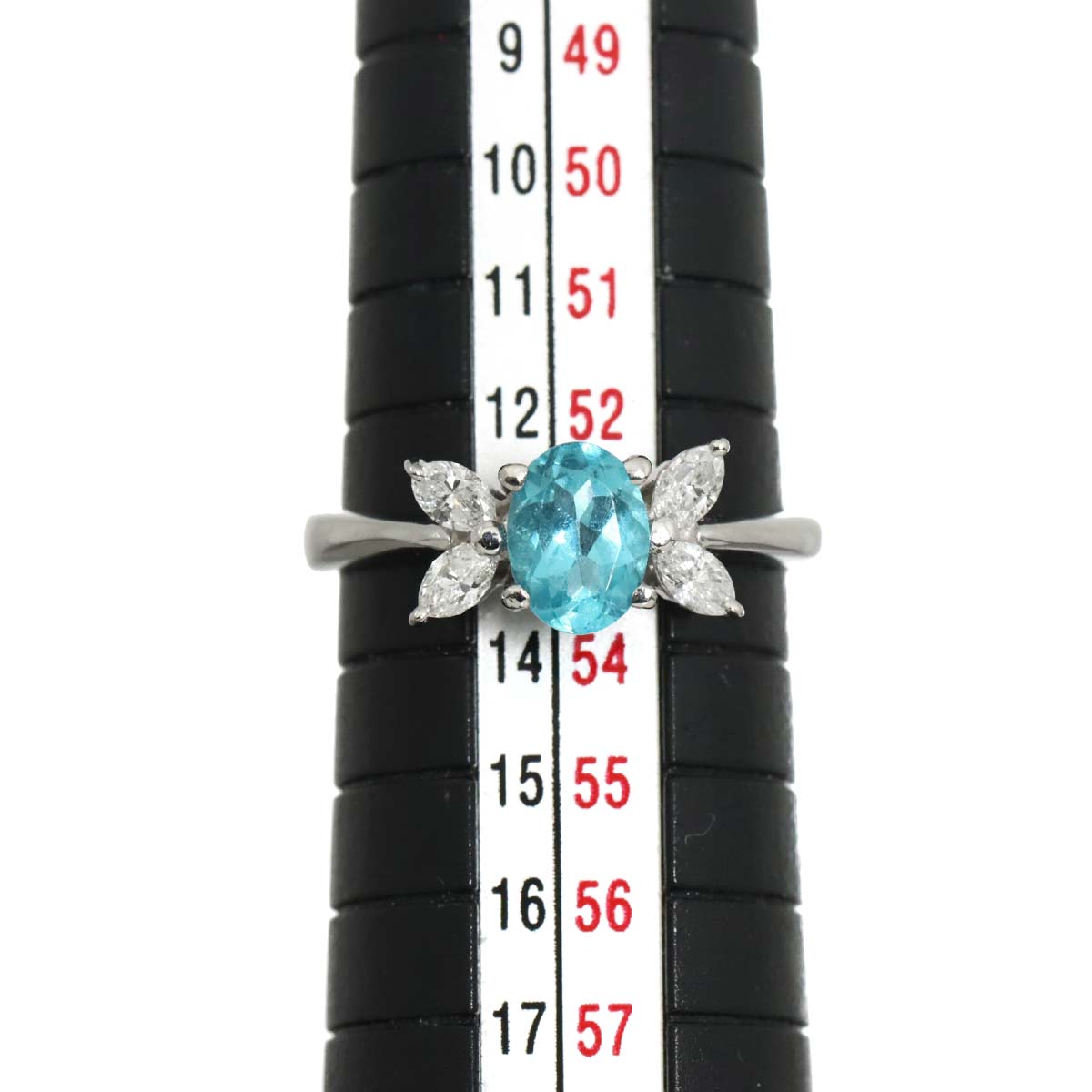 Apatite 0.75ct Diamond 0.33ct Ring Pt Platinum 6.25-6.5(US)