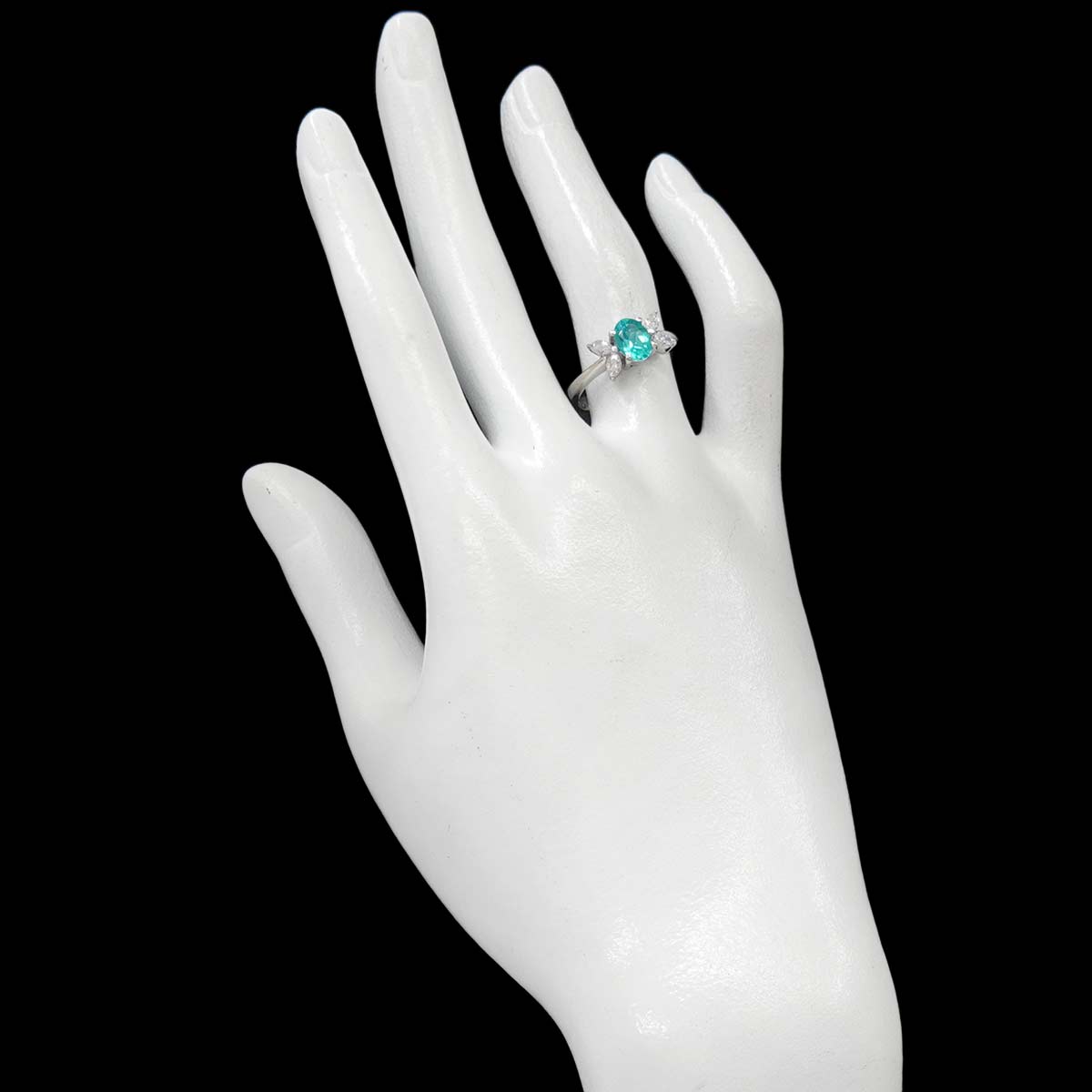 Apatite 0.75ct Diamond 0.33ct Ring Pt Platinum 6.25-6.5(US)