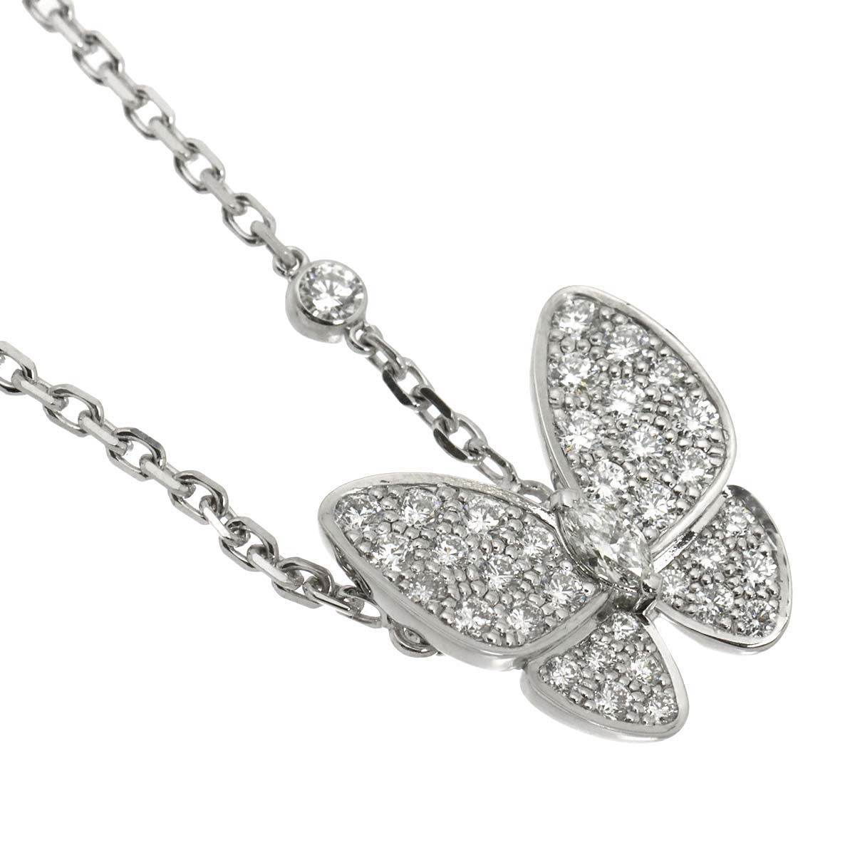 Papillon Diamond Necklace 18K WG 750