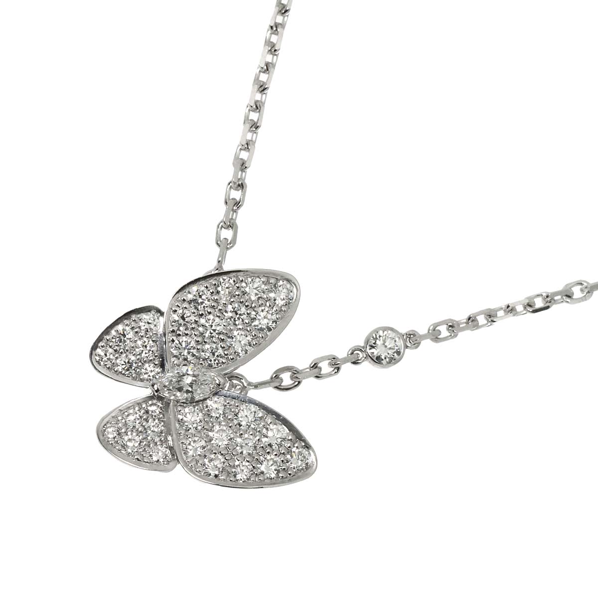 Papillon Diamond Necklace 18K WG 750