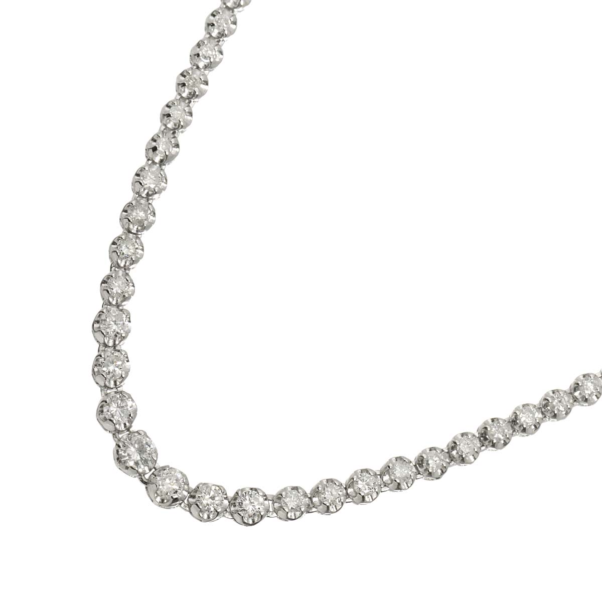 Diamond 3.00ct Necklace 18K WG White Gold 750