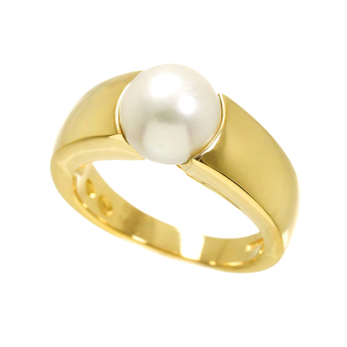 Akoya Pearl 8.2mm Ring 18K YG 750 Size:6-6.25(US)