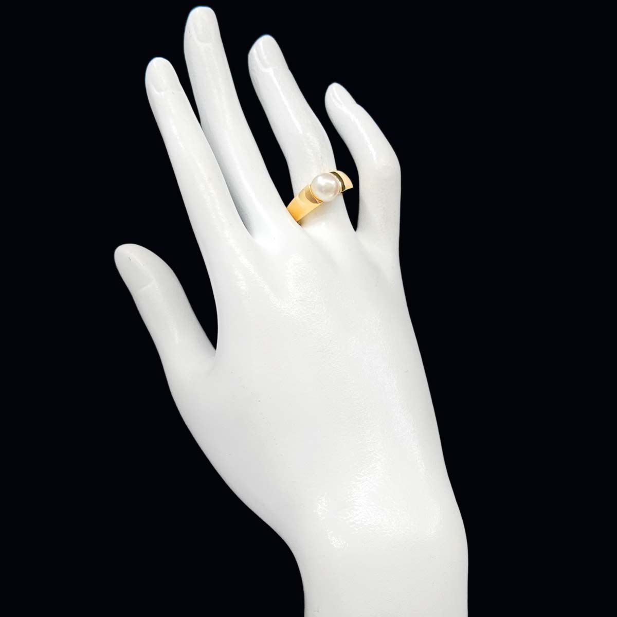Akoya Pearl 8.2mm Ring 18K YG 750 Size:6-6.25(US)