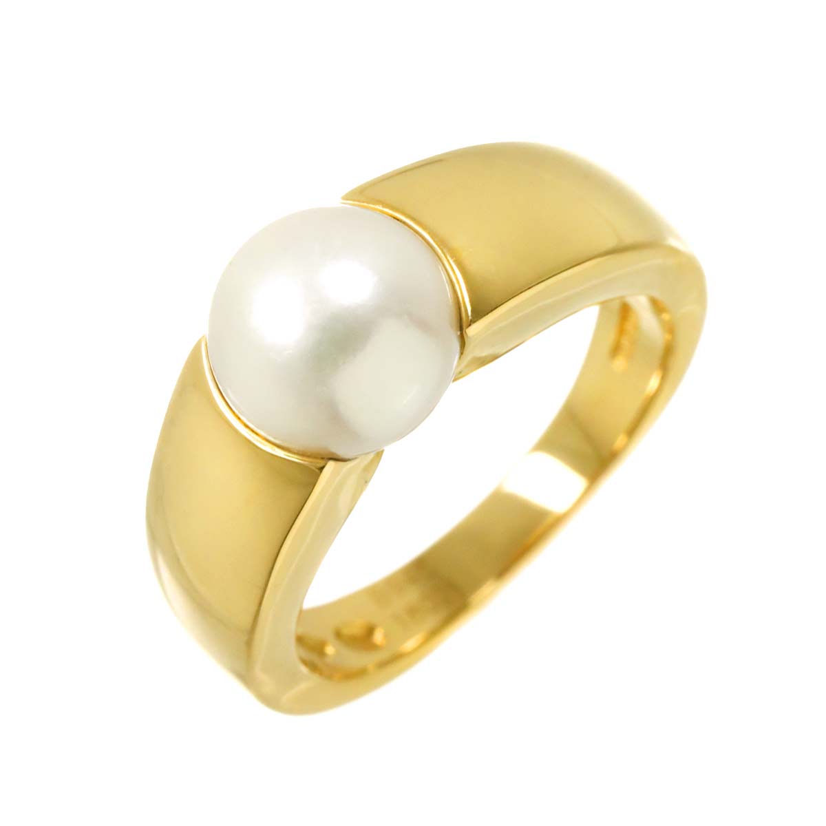 Akoya Pearl 8.2mm Ring 18K YG 750 Size:6-6.25(US)
