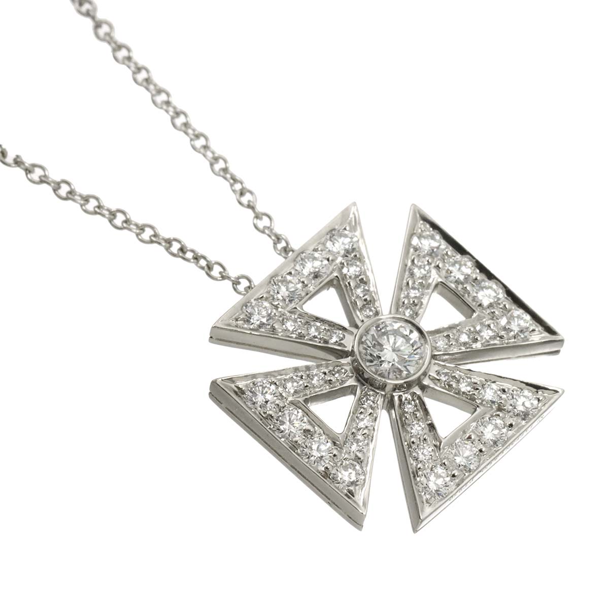 Cross Diamond Necklace Platinum