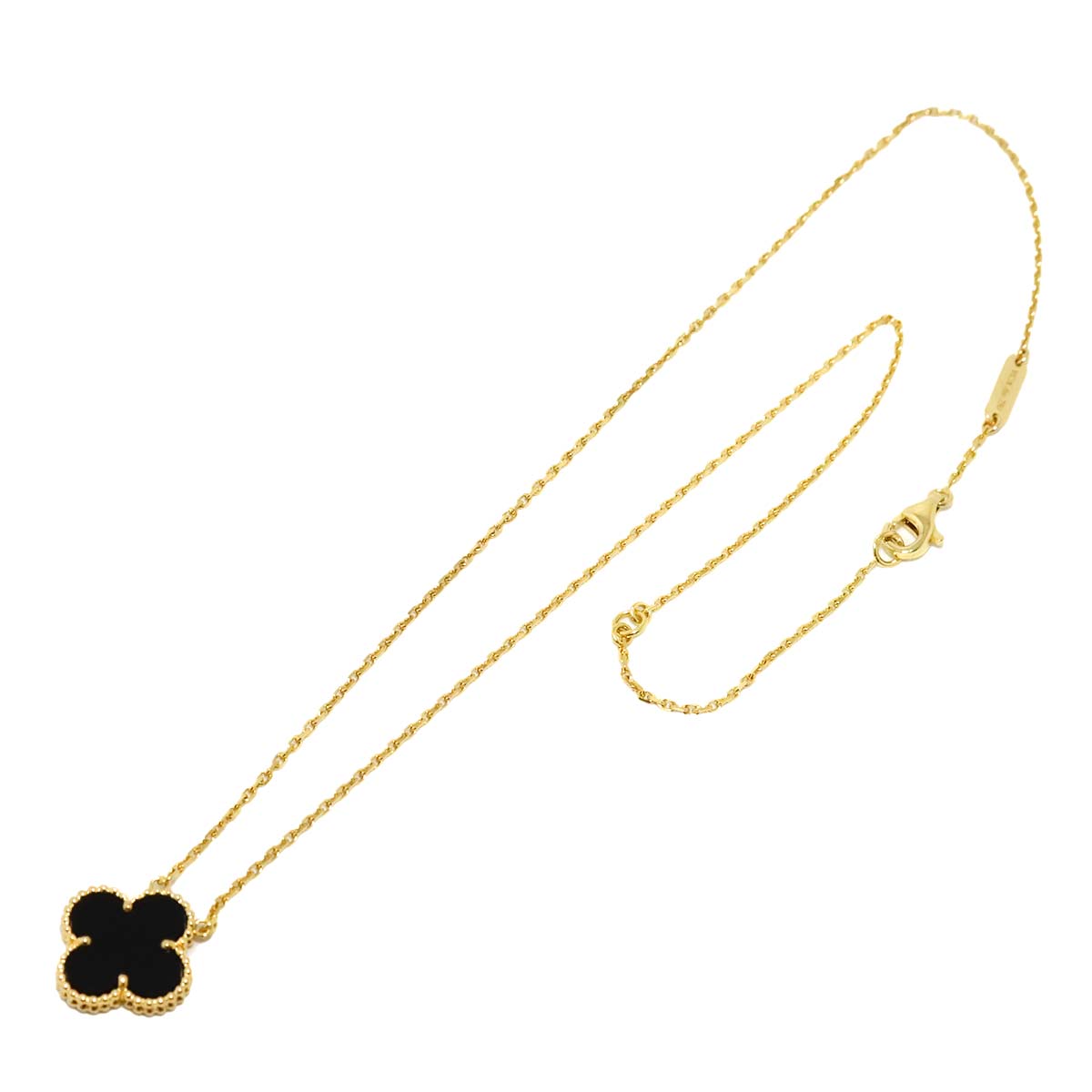 Vintage Alhambra Onyx Necklace 18K YG 750