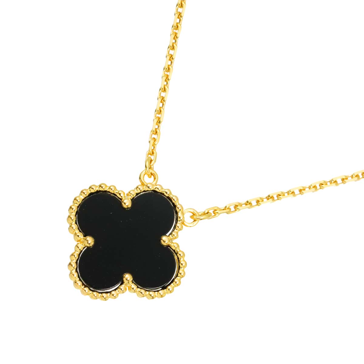 Vintage Alhambra Onyx Necklace 18K YG 750