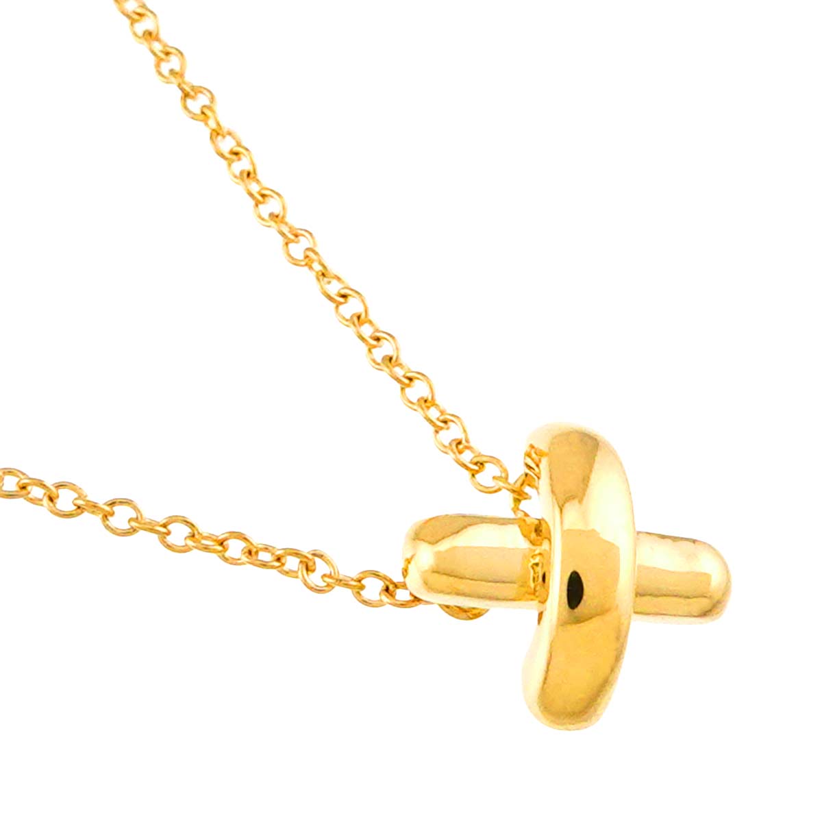 Cross stitch Necklace 18K Yellow Gold 750
