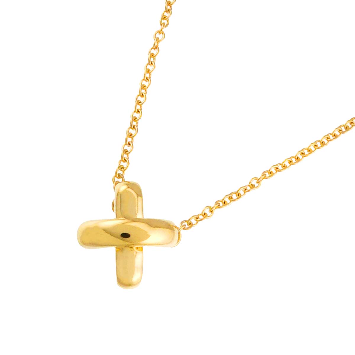 Cross stitch Necklace 18K Yellow Gold 750