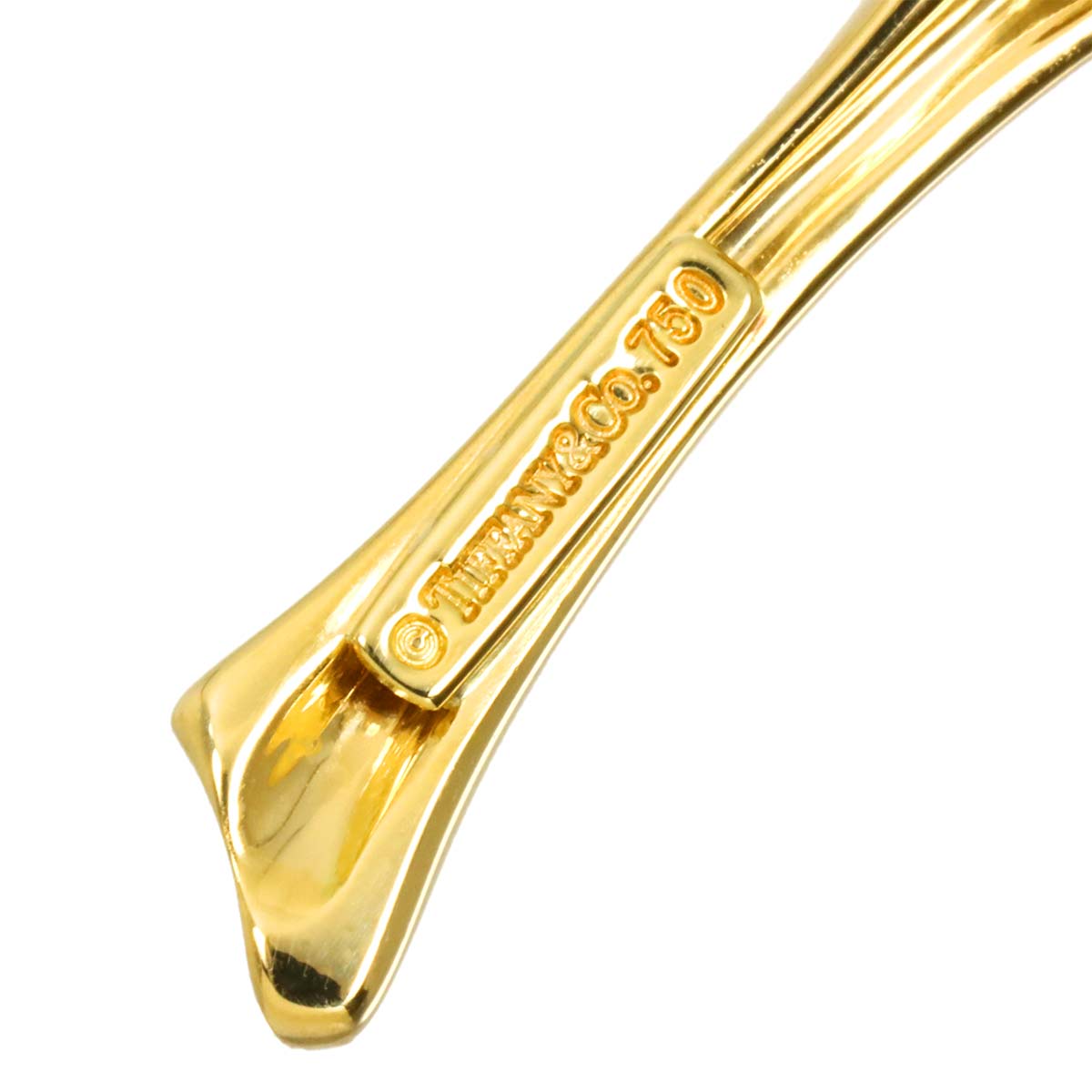 Leaf motif Diamond Brooch 18K Yellow Gold 750 Pt