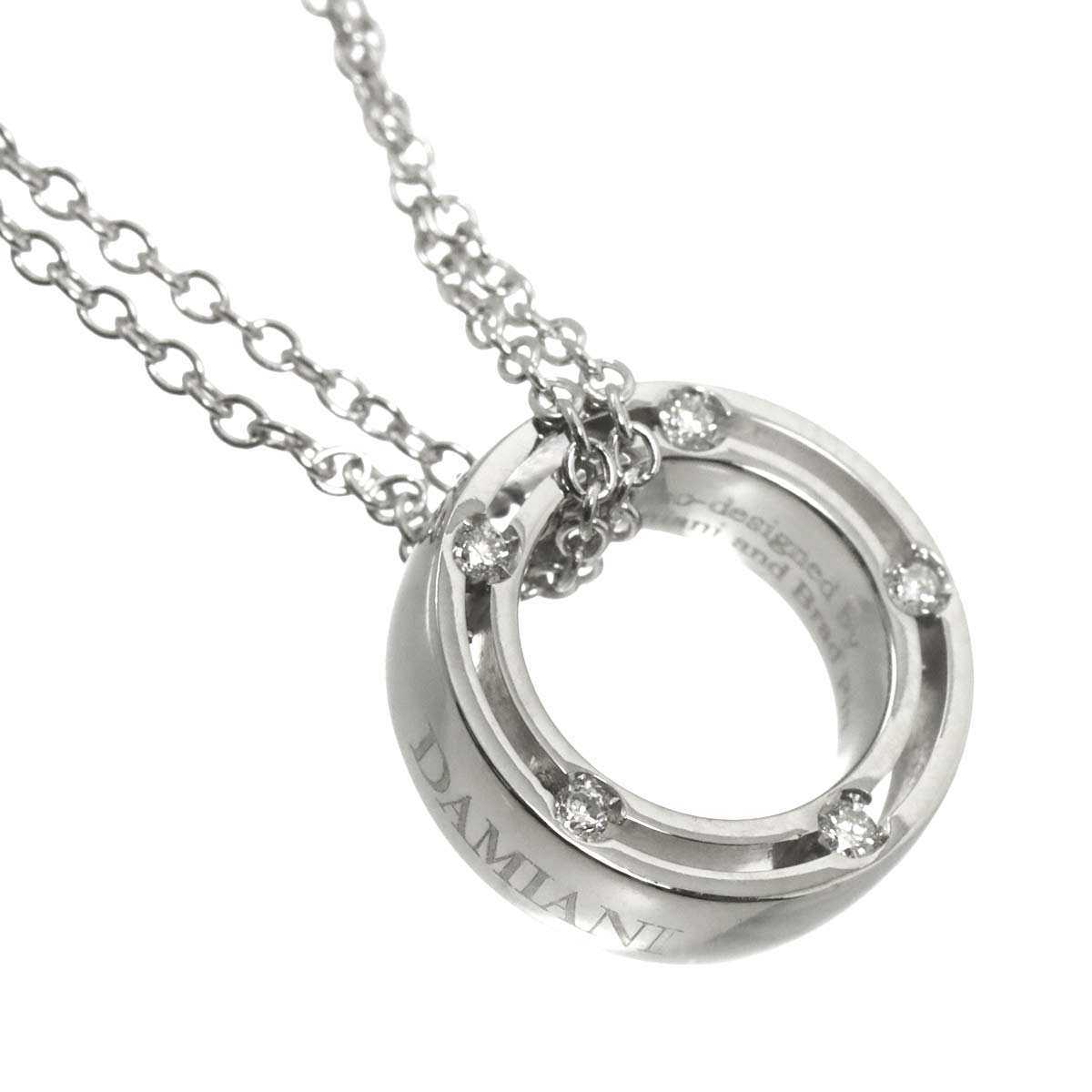 D-SIDE Diamond Necklace 18K White Gold 750