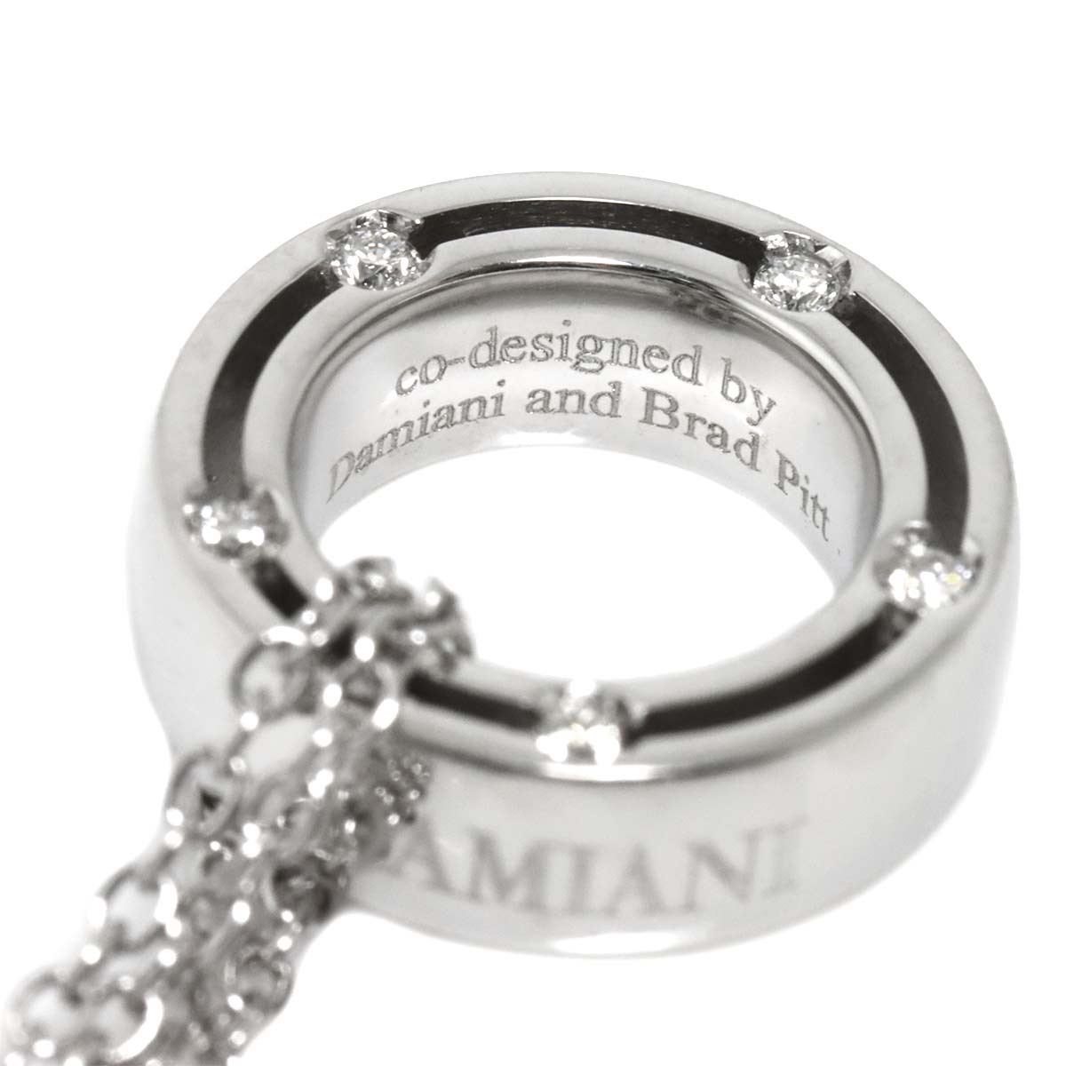 D-SIDE Diamond Necklace 18K White Gold 750