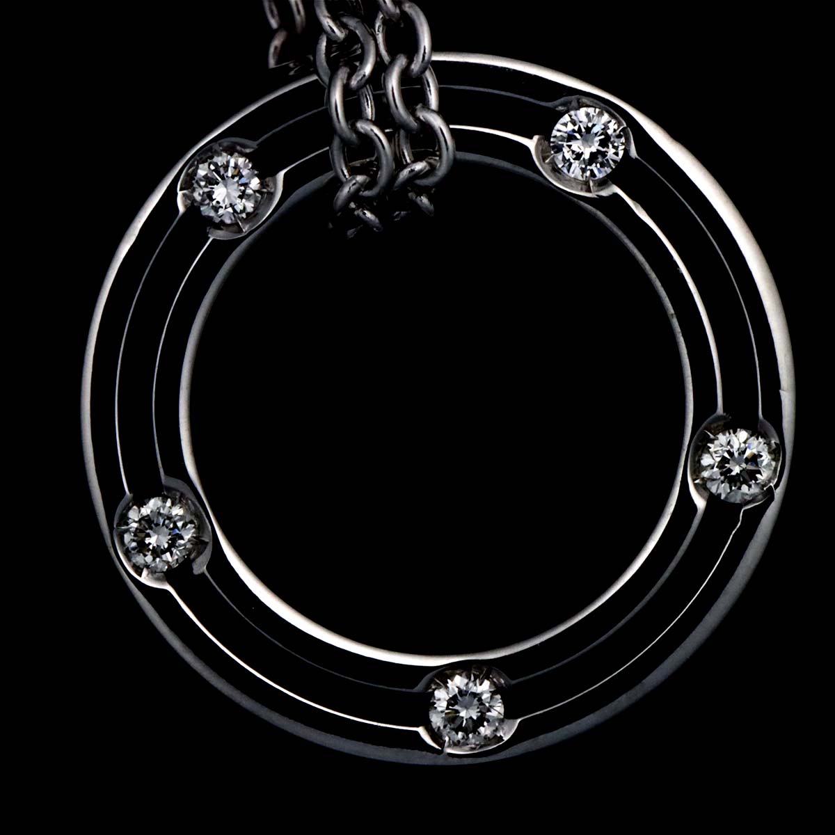 D-SIDE Diamond Necklace 18K White Gold 750