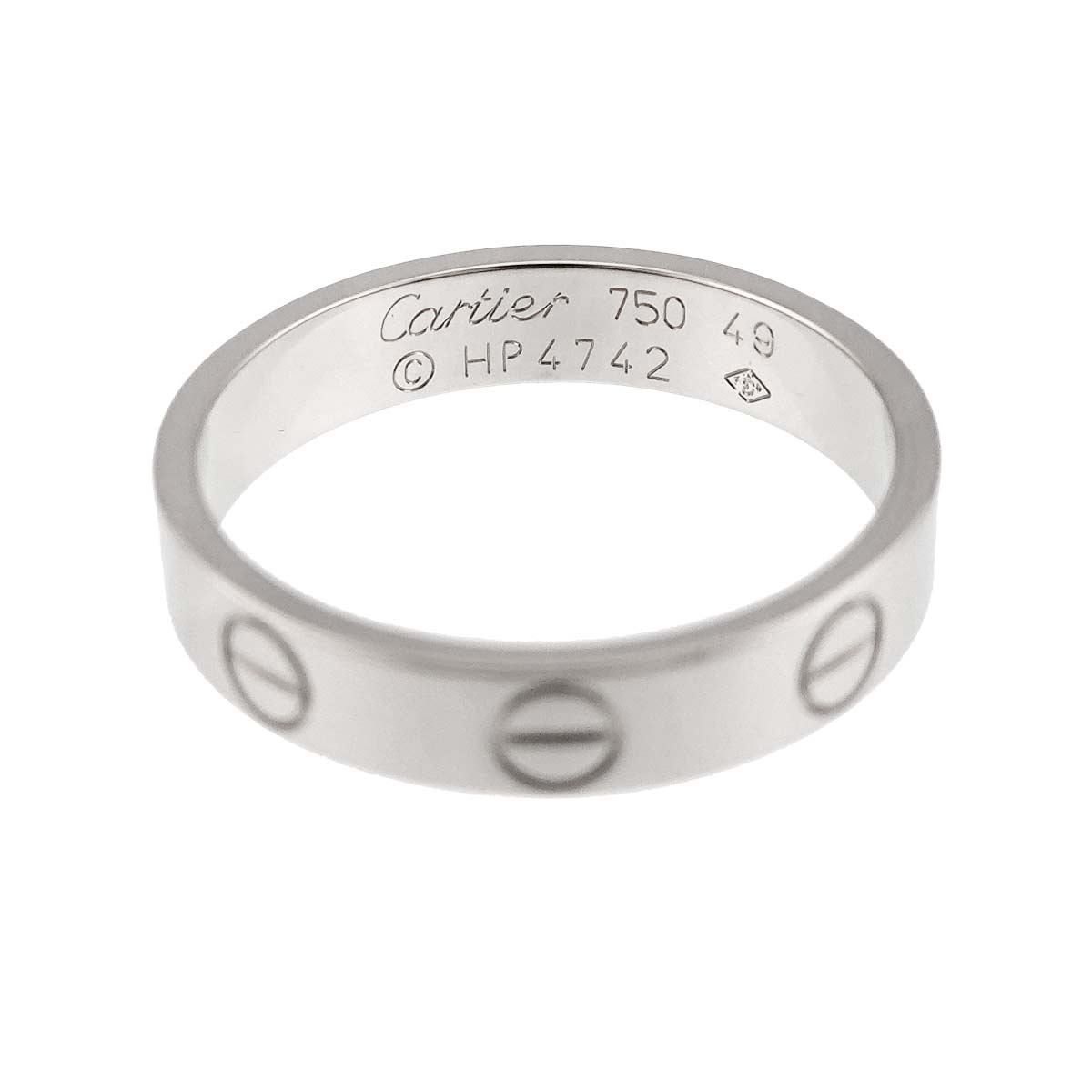 Mini Love Ring 18K White Gold 750 size49 4.75-5(US)