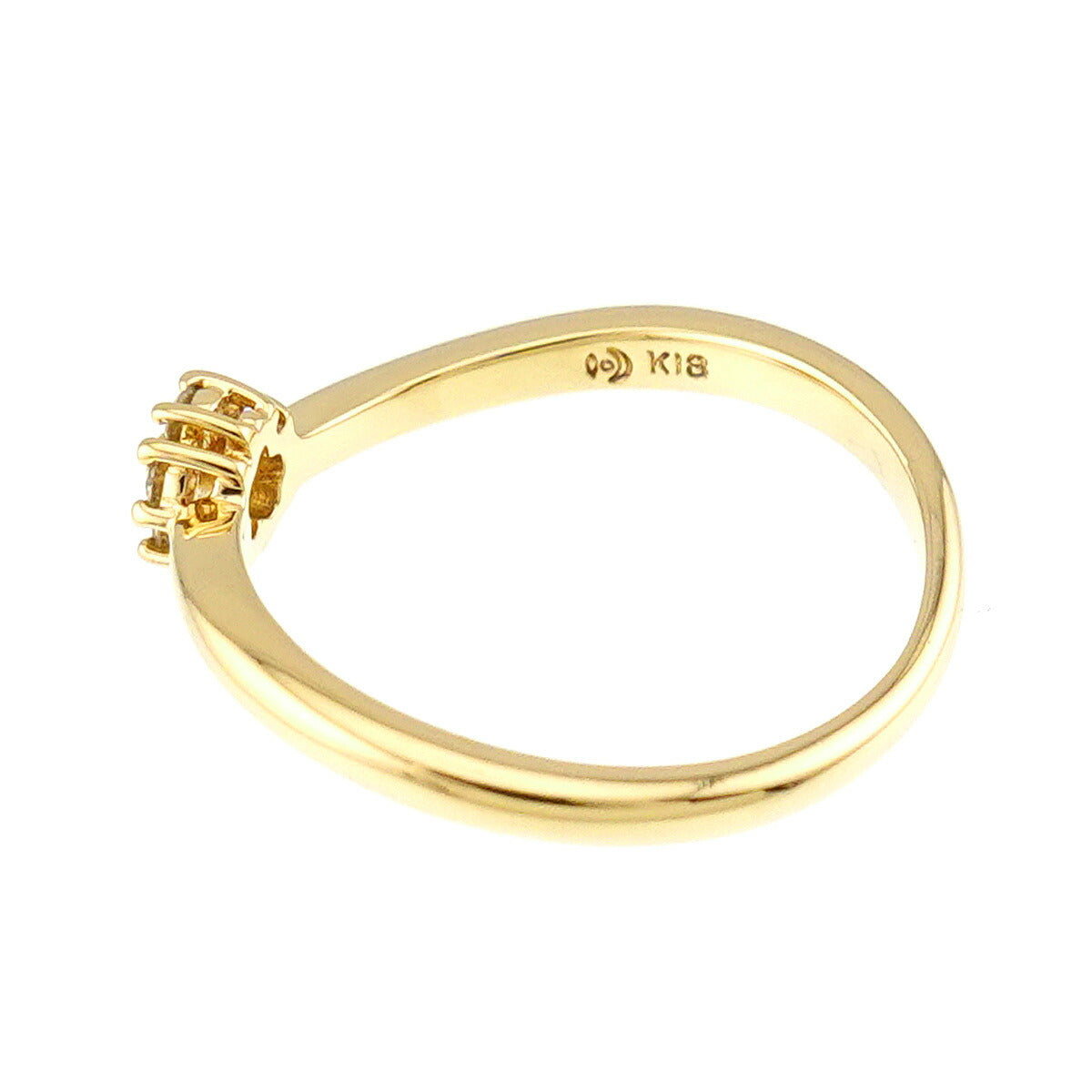 Diamond 0.07ct Ring 18K YG 750 Size4.75-5(US)
