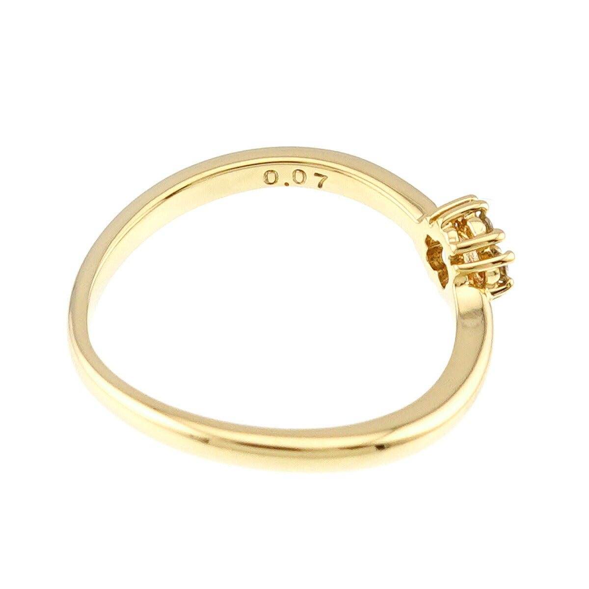 Diamond 0.07ct Ring 18K YG 750 Size4.75-5(US)