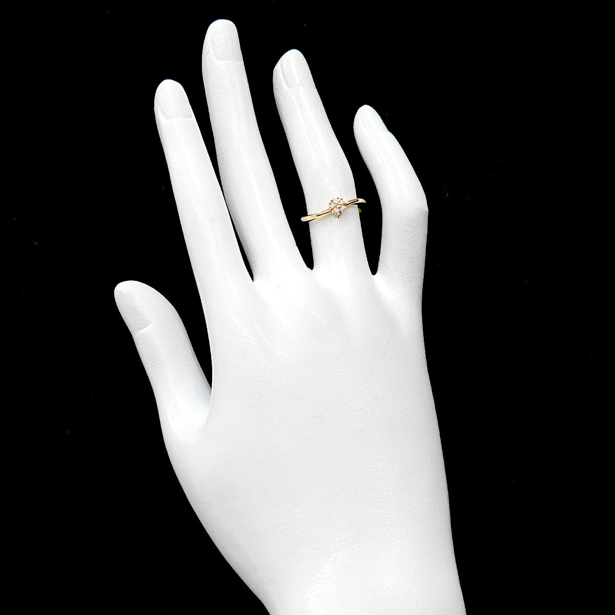 Diamond 0.07ct Ring 18K YG 750 Size4.75-5(US)