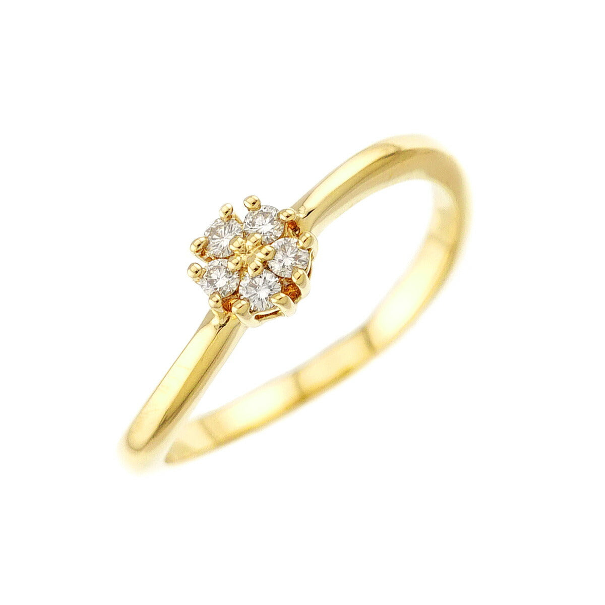 Diamond 0.07ct Ring 18K YG 750 Size4.75-5(US)