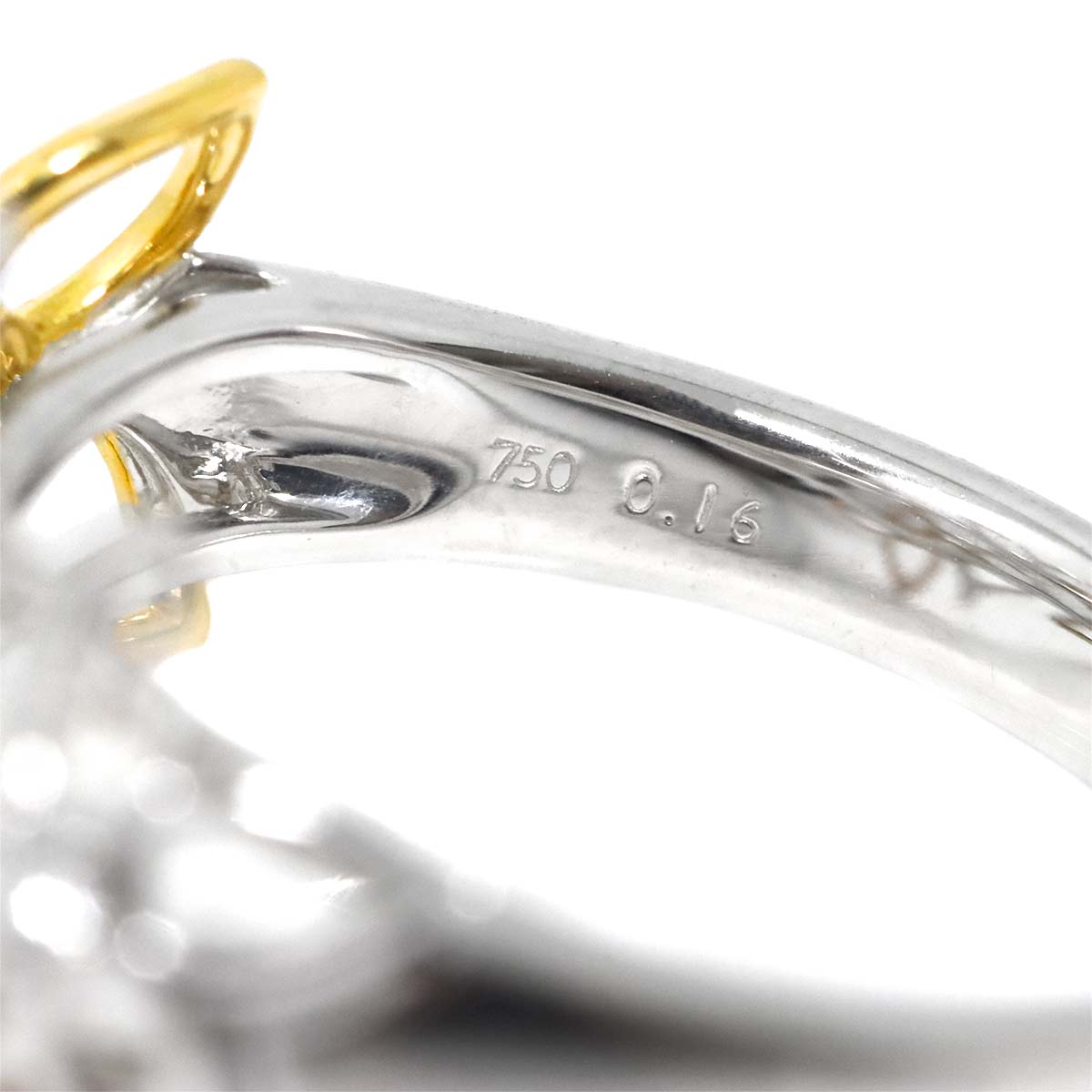 Diamond 0.16ct Flower Ring 18K WG YG PG 750 Size6.25-6.5(US)