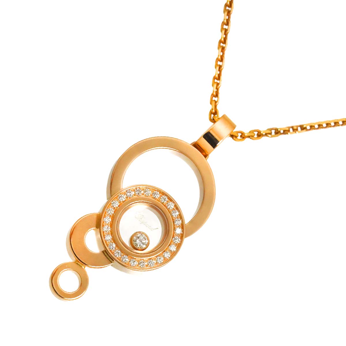 Happy Diamond Bubble Necklace 18K PG 750