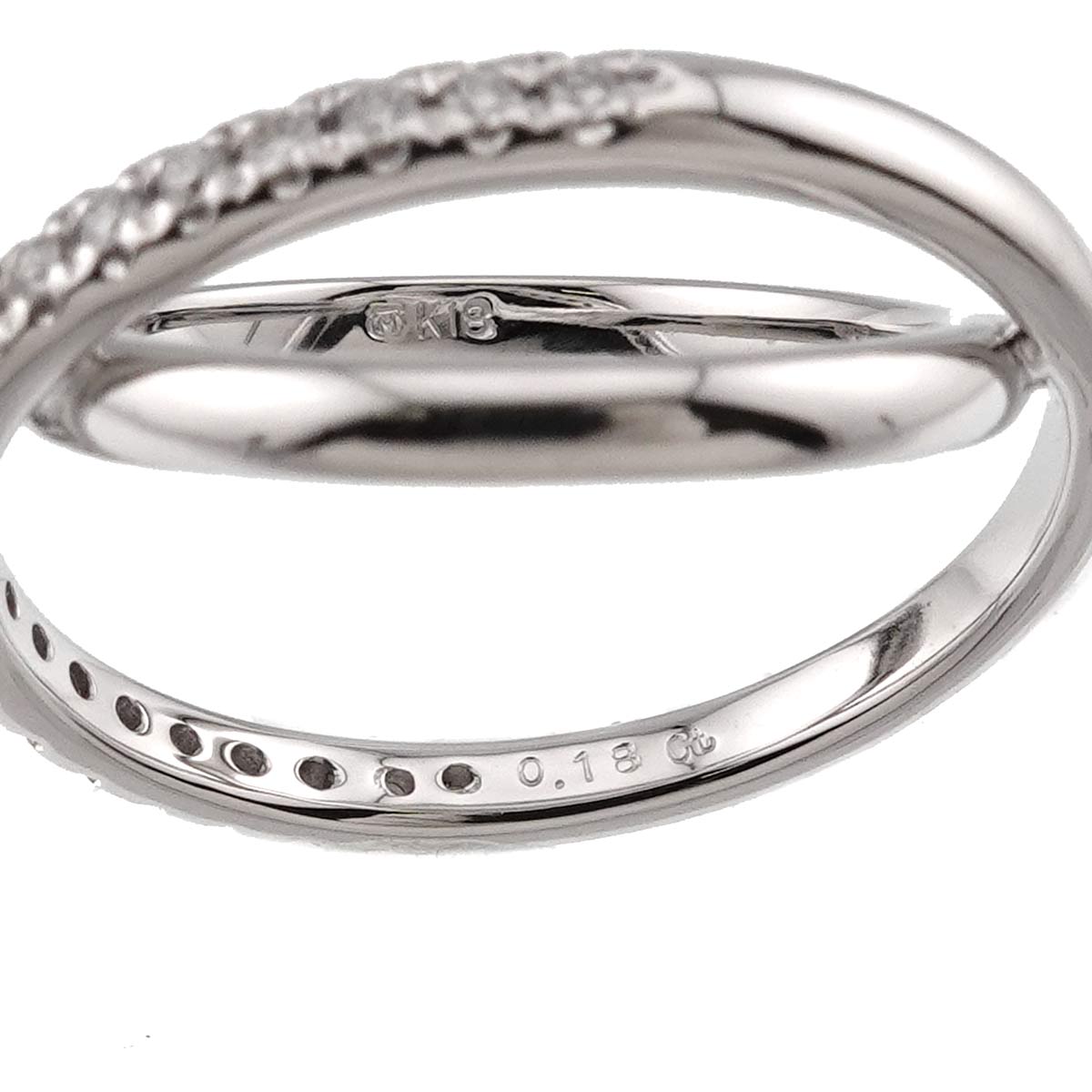 Diamond 0.18ct Ring 18K WG 750 size5.25(US)