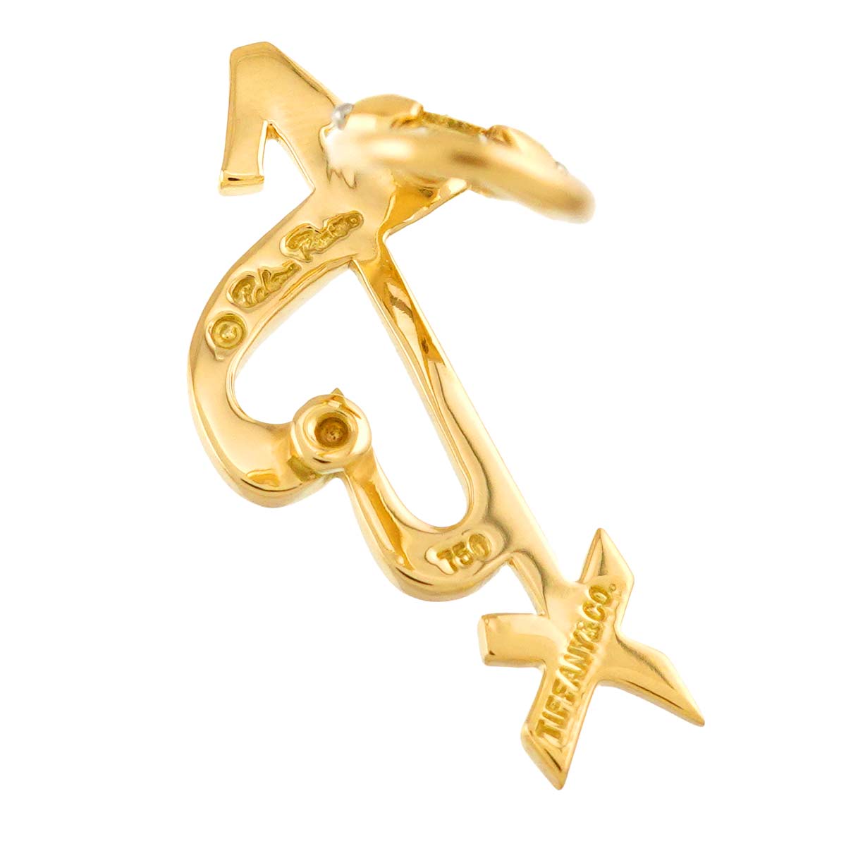 Loving Heart Earrings Clip on 18K Yellow Gold 750