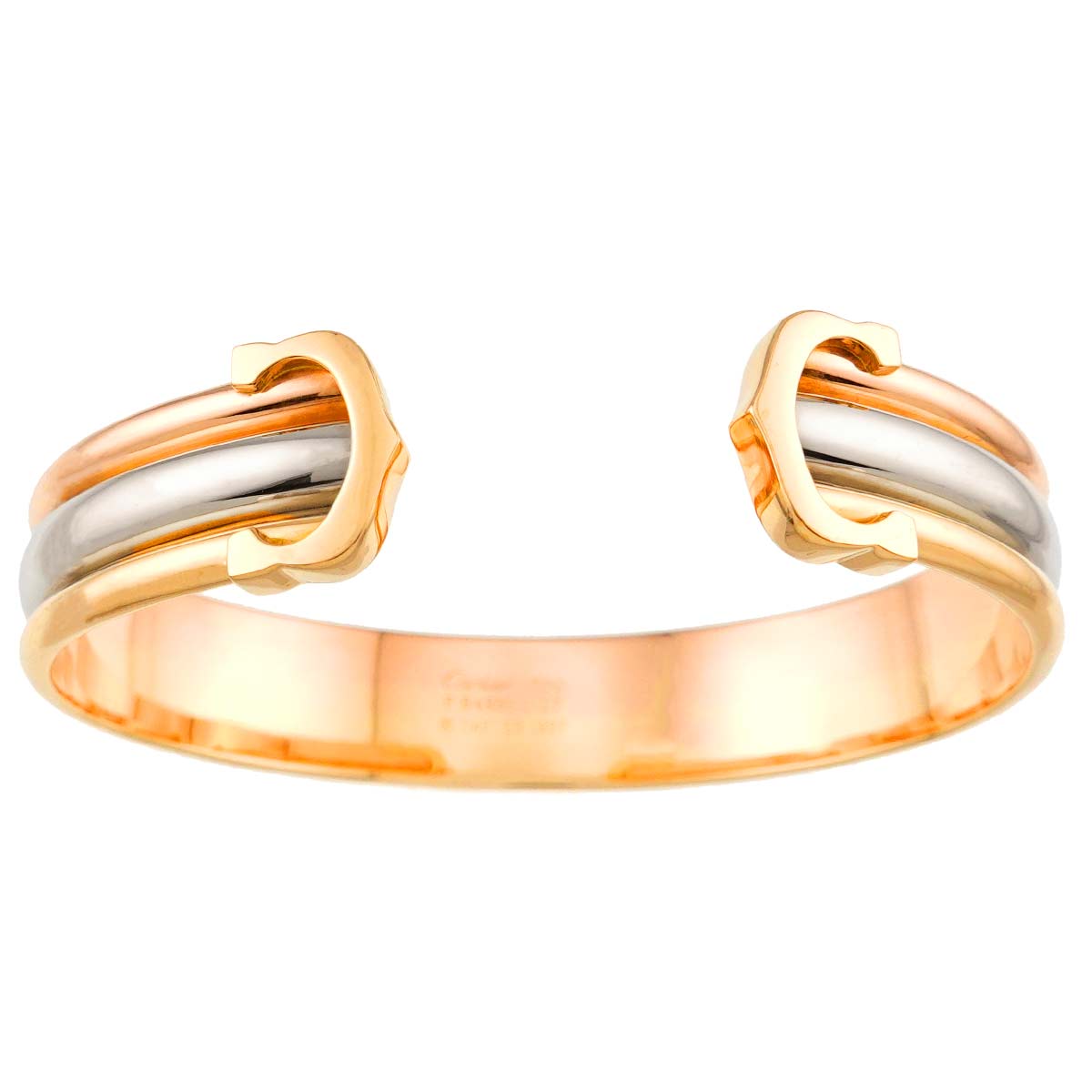 2C C2 Trinity Bangle Bracelet 18K YG WG PG 750 size17