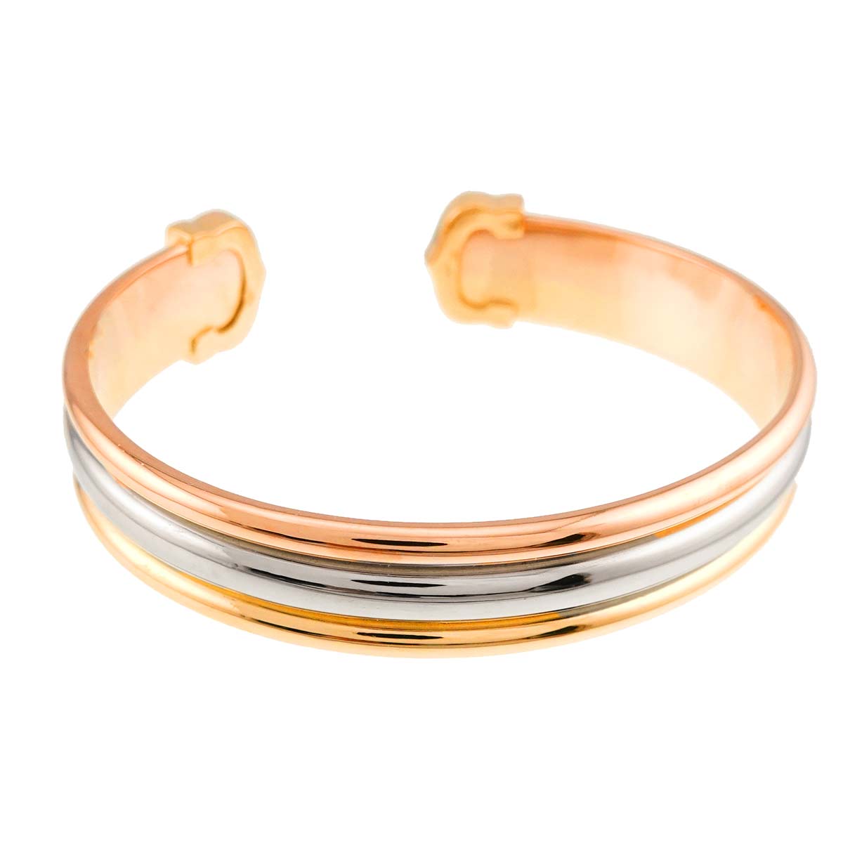 2C C2 Trinity Bangle Bracelet 18K YG WG PG 750 size17