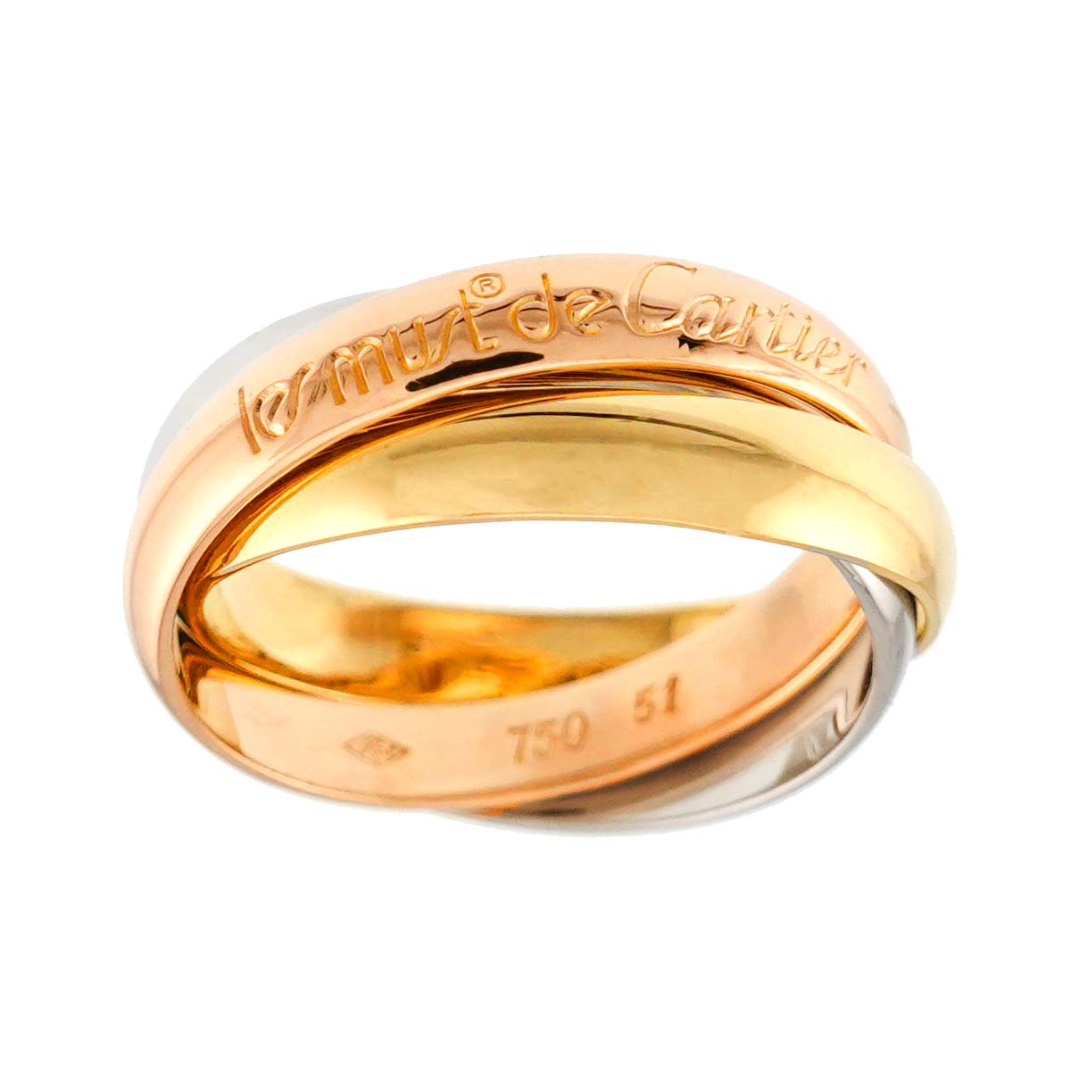 Trinity Ring 18K YG WG PG 750 Size51 5.5-5.75(US)