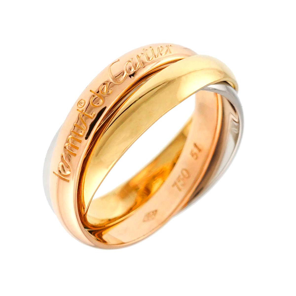 Trinity Ring 18K YG WG PG 750 Size51 5.5-5.75(US)