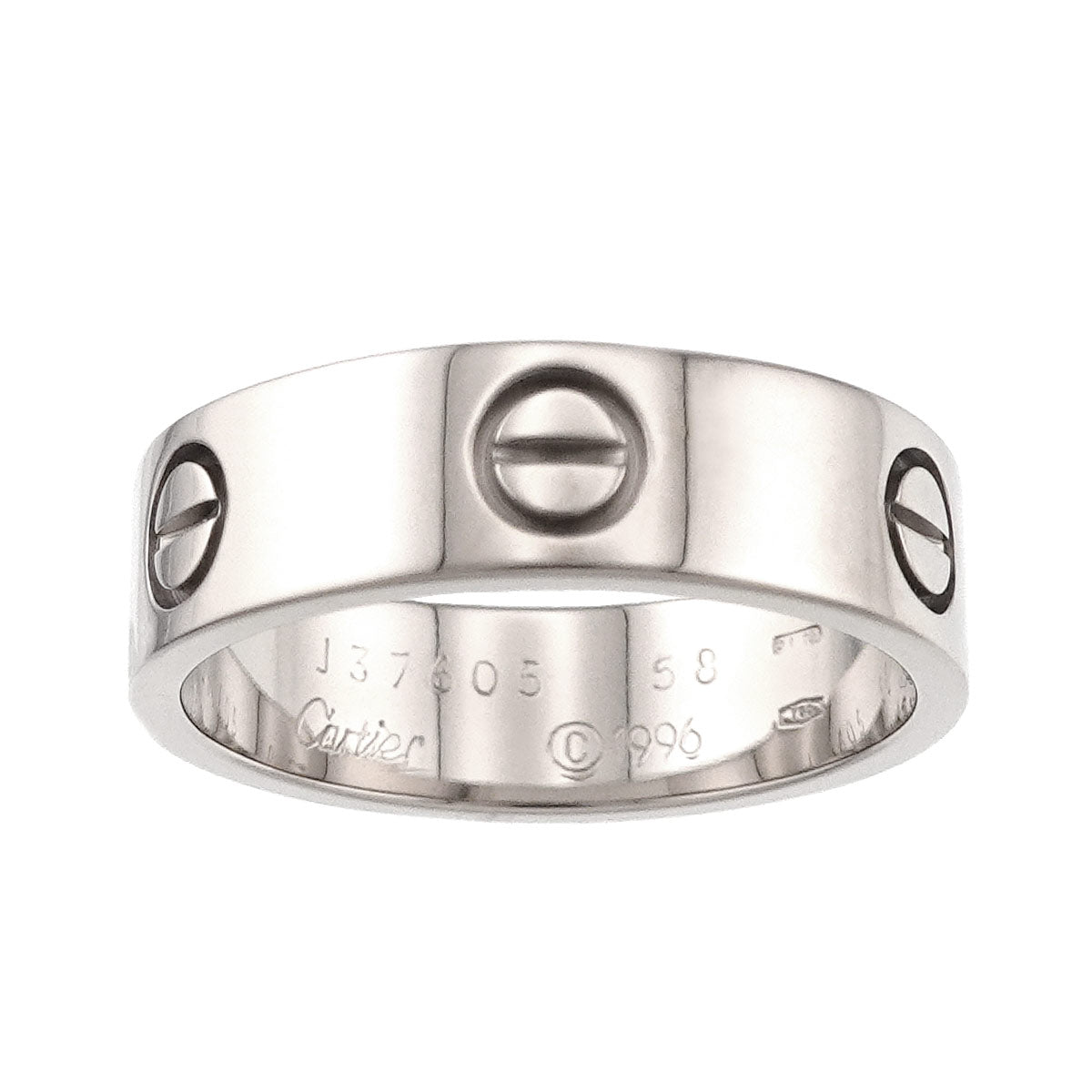 Love Ring 18K White Gold 750 size58 7.75-8(US)
