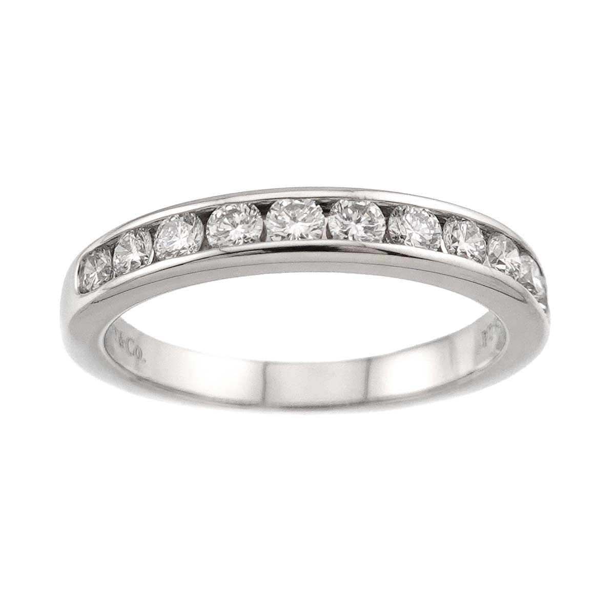 Half Diamond band Ring Platinum Size5.25(US)