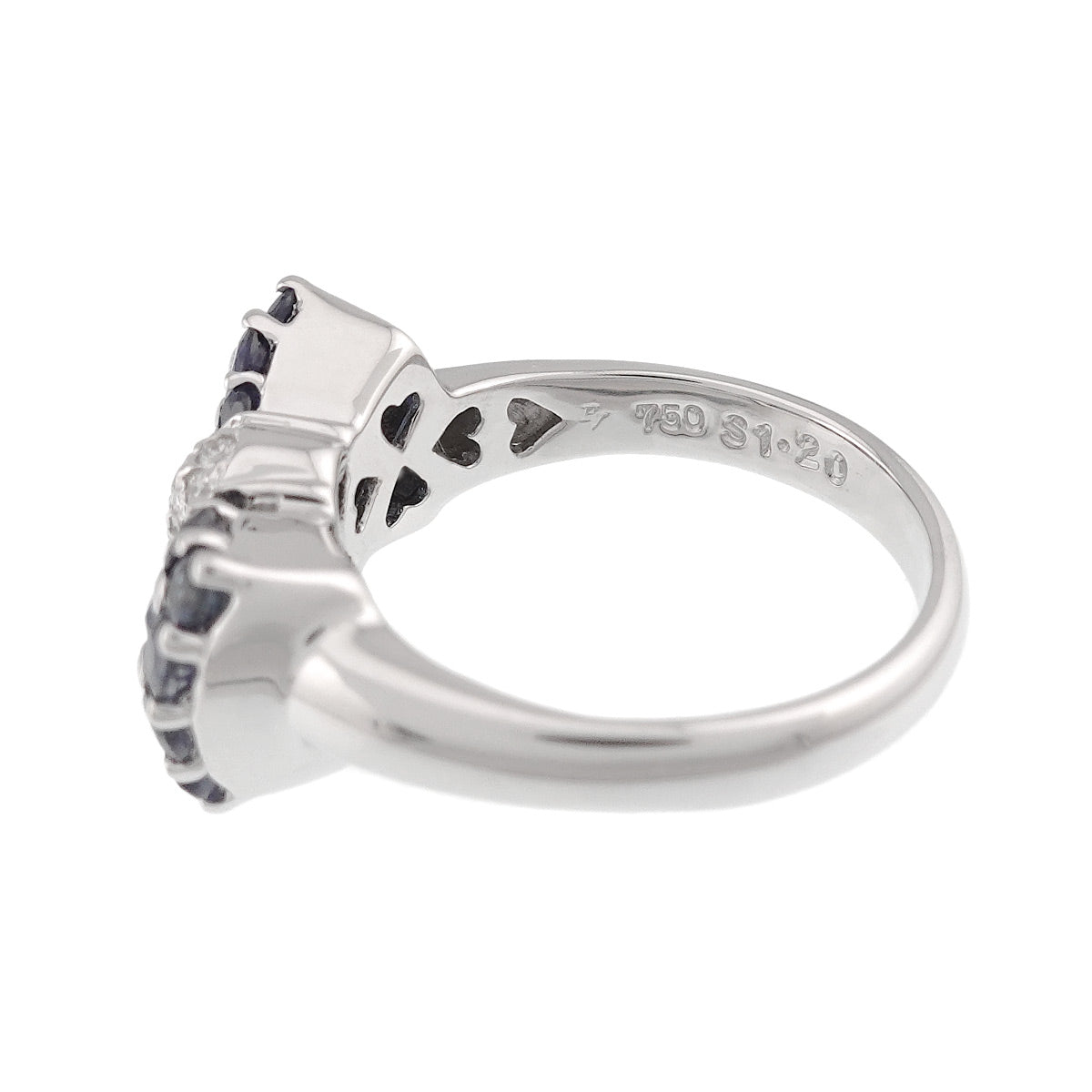 Sapphire 1.20ct Diamond 0.12ct Ring 18K WG Size:6(US)