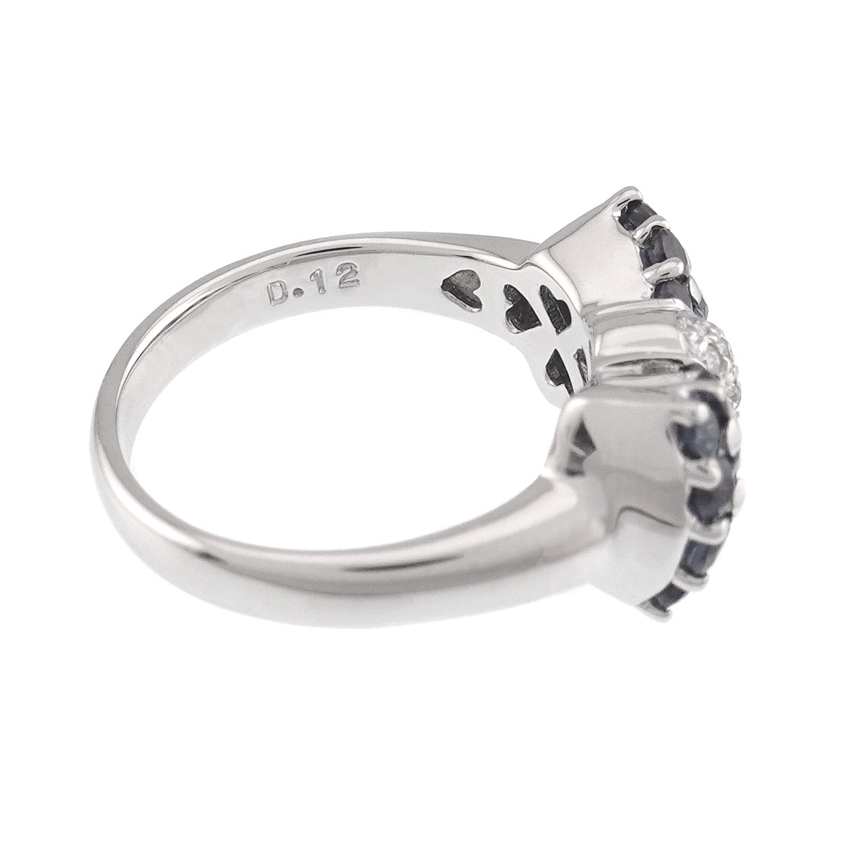 Sapphire 1.20ct Diamond 0.12ct Ring 18K WG Size:6(US)