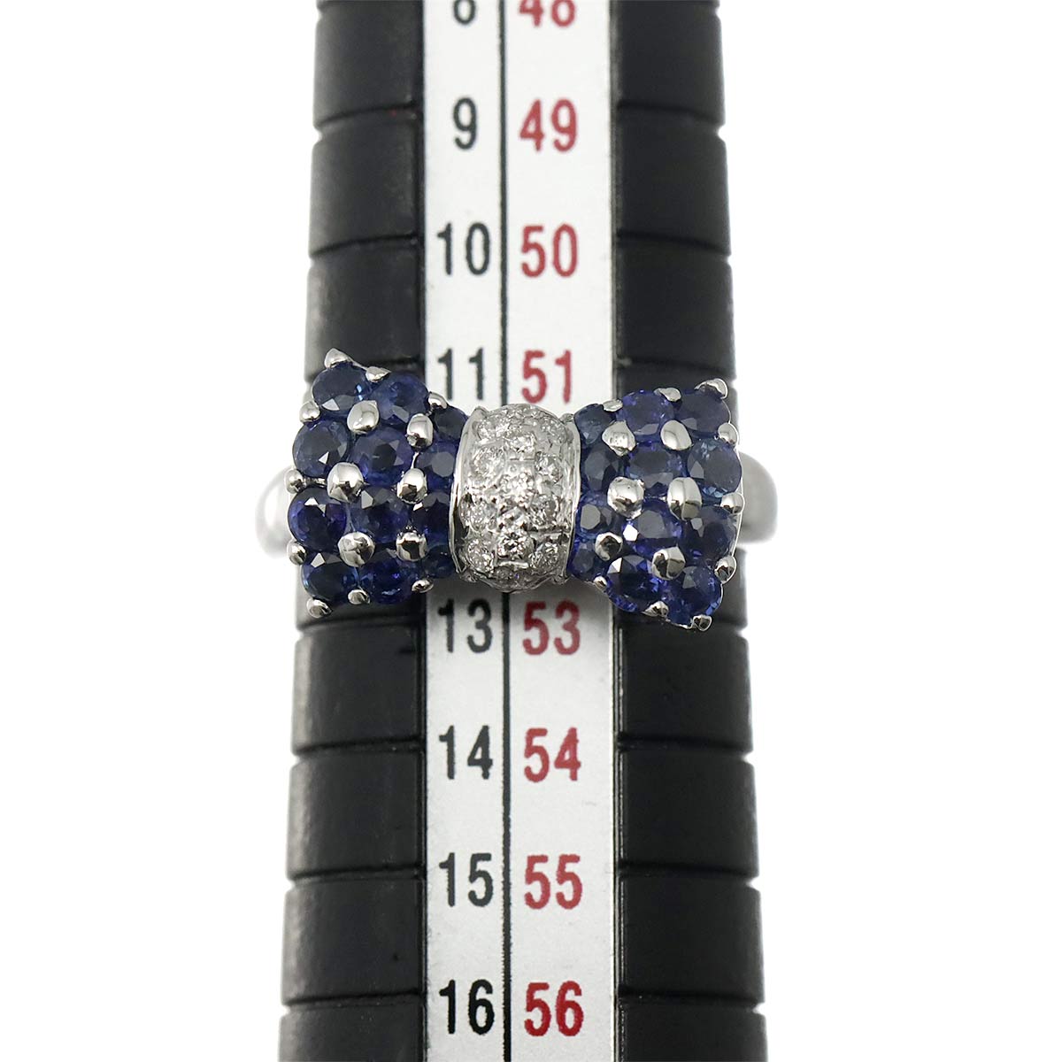 Sapphire 1.20ct Diamond 0.12ct Ring 18K WG Size:6(US)