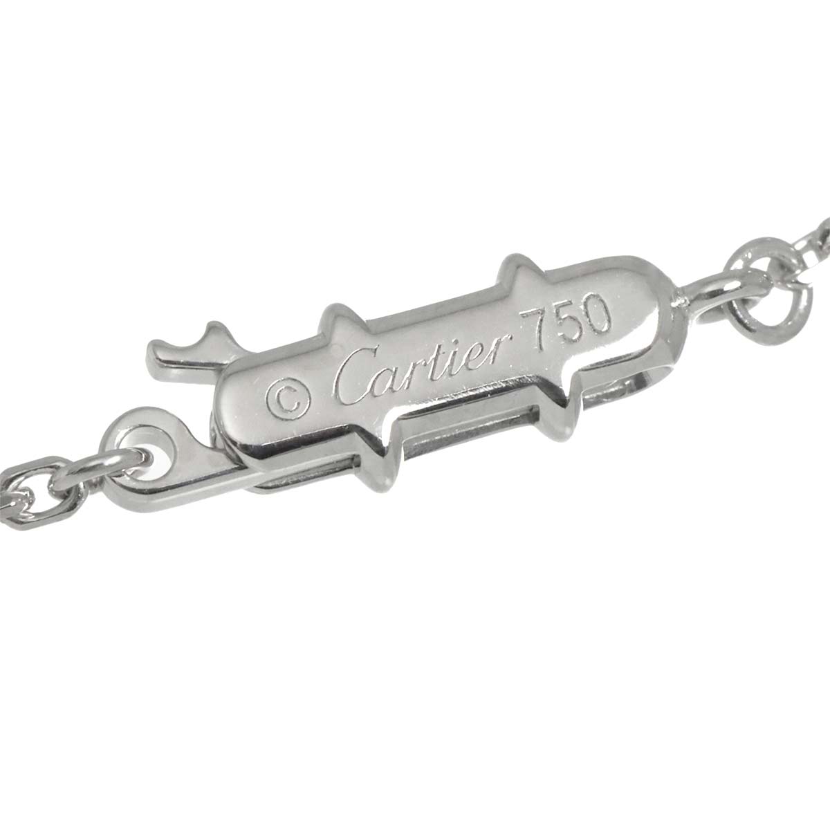 C Heart Necklace 18K White Gold 750