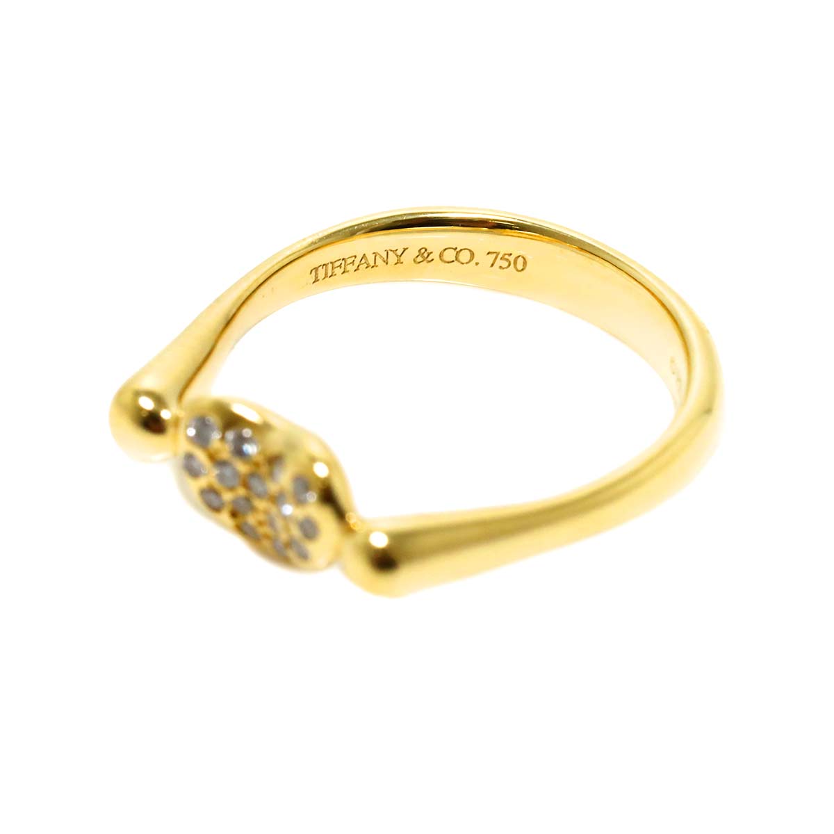 Bean Diamond Ring 18K Yellow Gold 750 Size5.25(US)