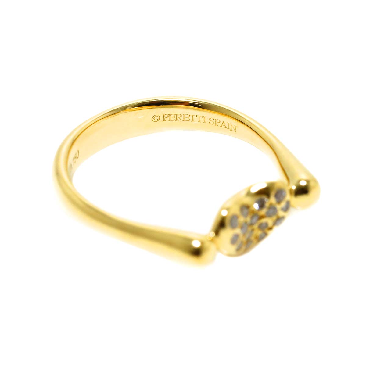 Bean Diamond Ring 18K Yellow Gold 750 Size5.25(US)