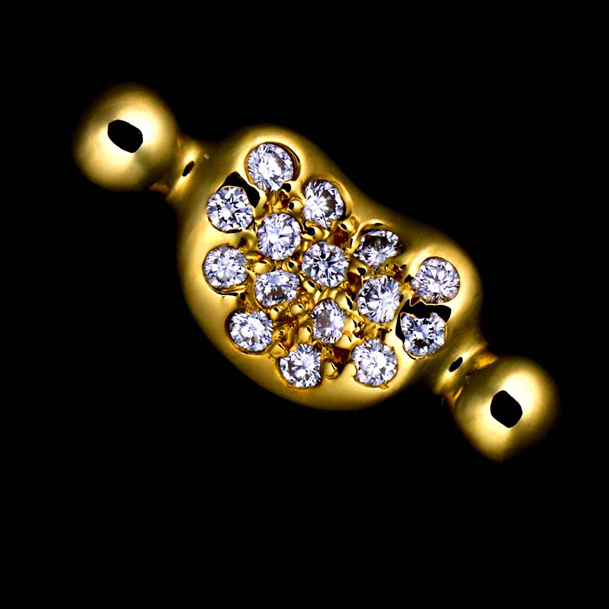 Bean Diamond Ring 18K Yellow Gold 750 Size5.25(US)
