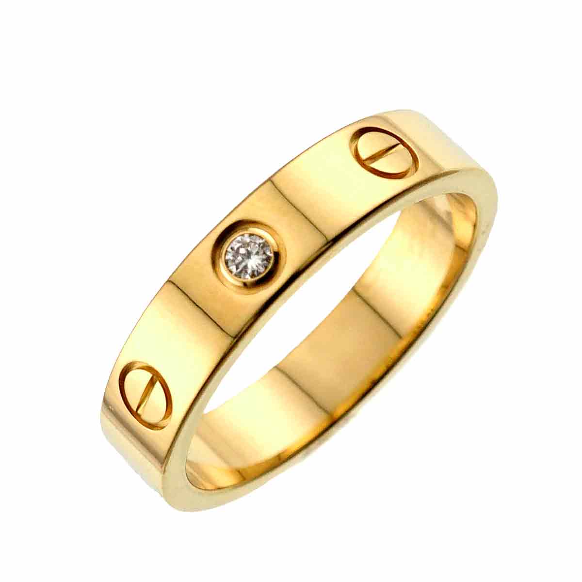 Love Ring SM Diamond 1P 18K YG 750 size51 Size:5.5-5.75(US)