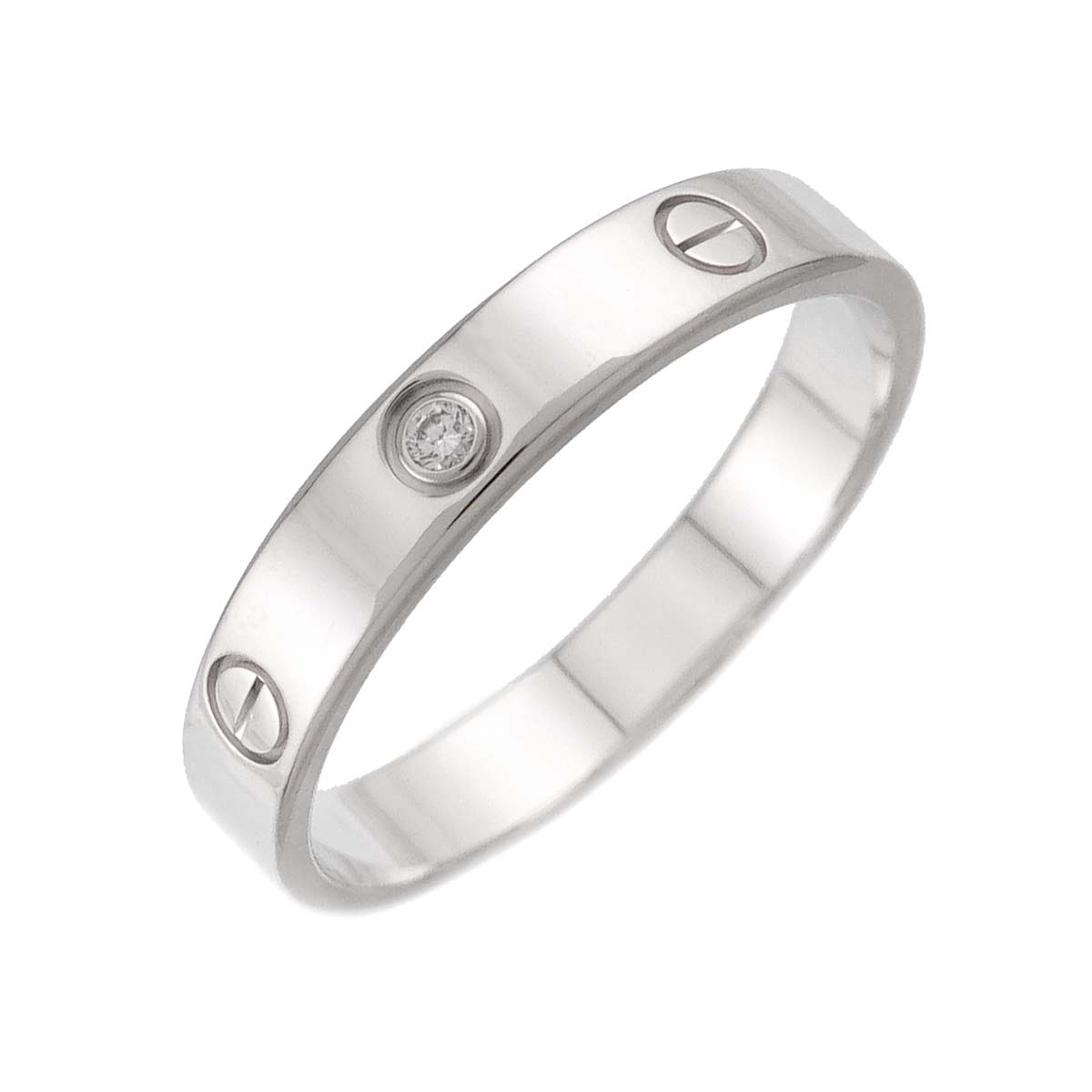 Mini Love Diamond Ring 18K White Gold 750 size64 10.25-10.5(US)