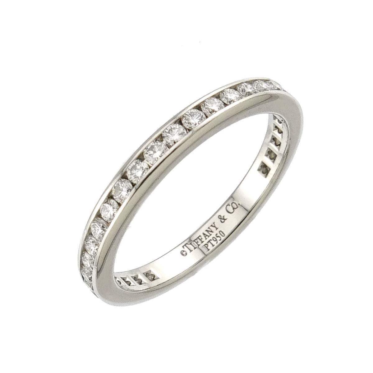 Half Etanity band Ring Diamond Platinum Size3.75-4(US)